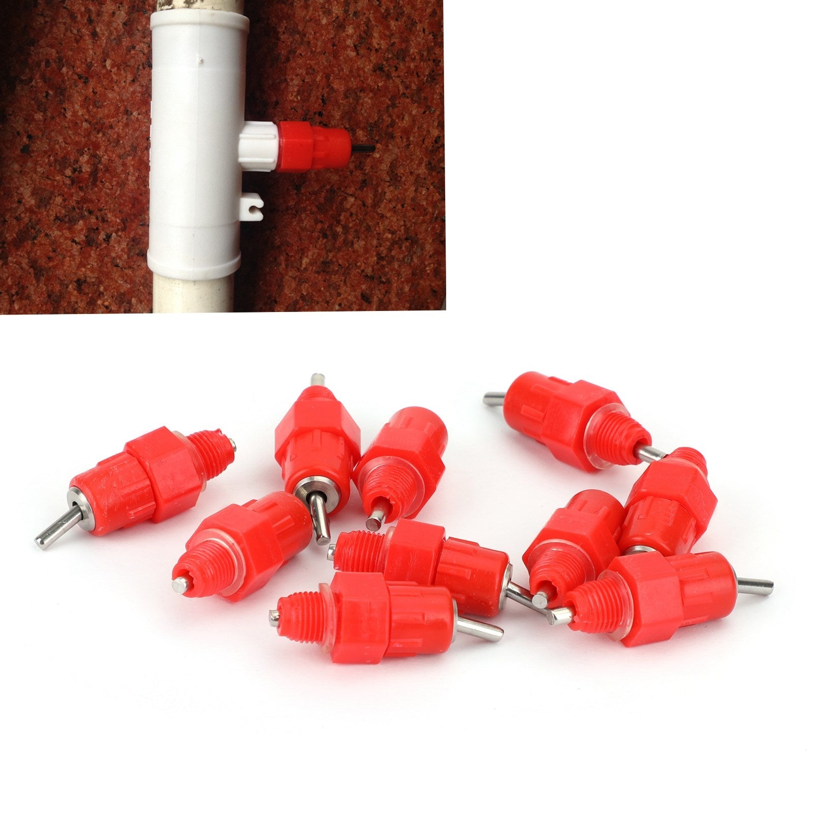 10 stuks waternippelventielen Auto Drinker Waterer Feeder Gevogelte Kip Eend Vogel