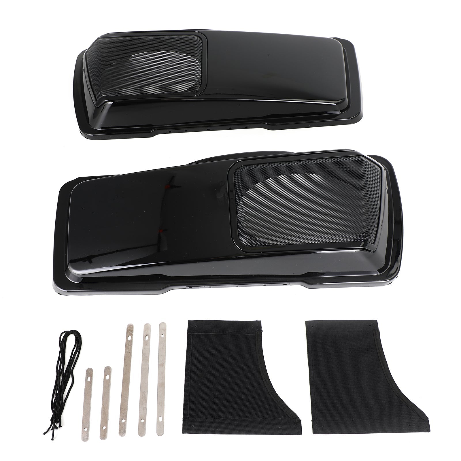 6 x 9 Speaker Lids Vivid Black Saddlebag for Harley Touring 1994-2013