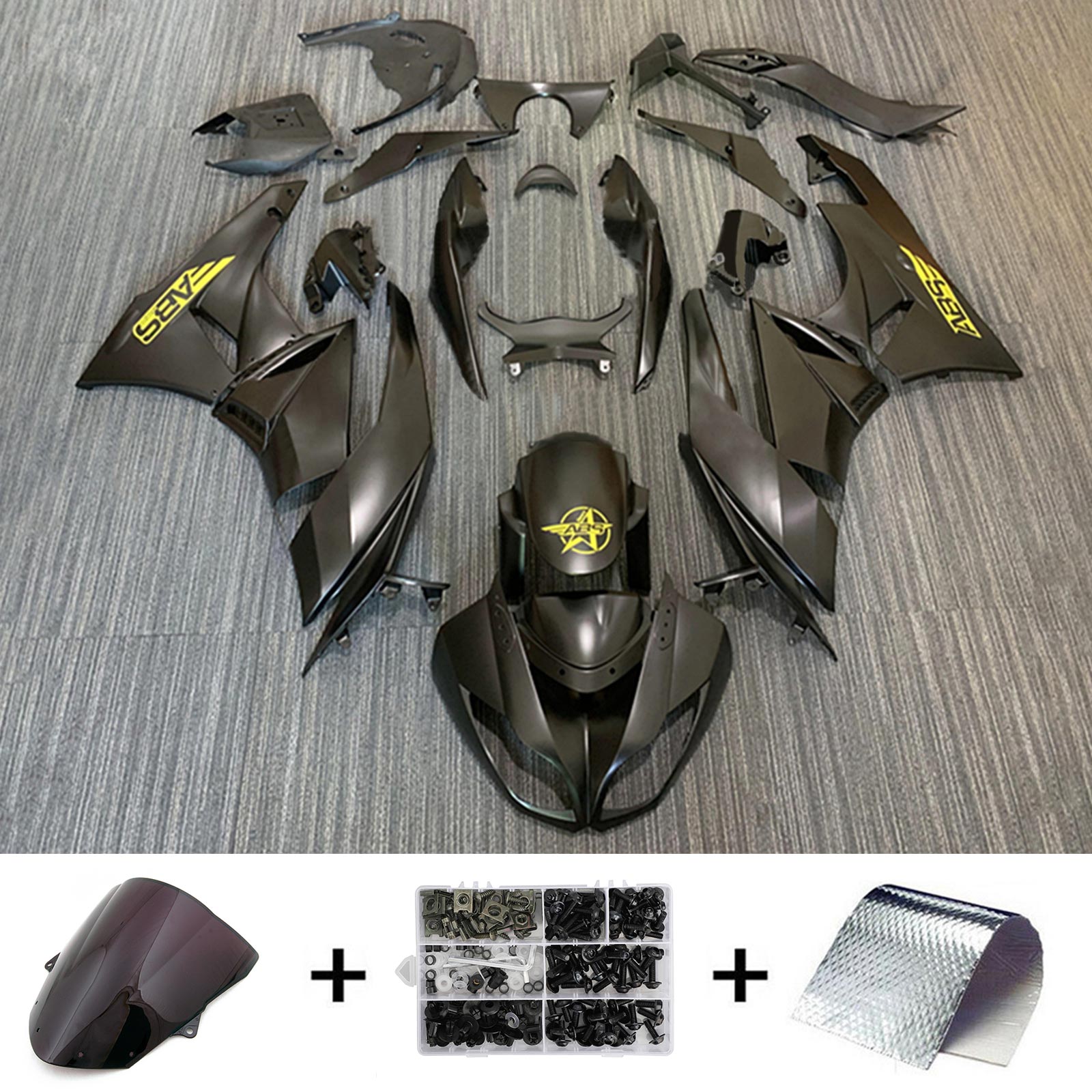 2009-2012 Kawasaki ZX6R 636 Kit de carenado Carrocería Plástico ABS