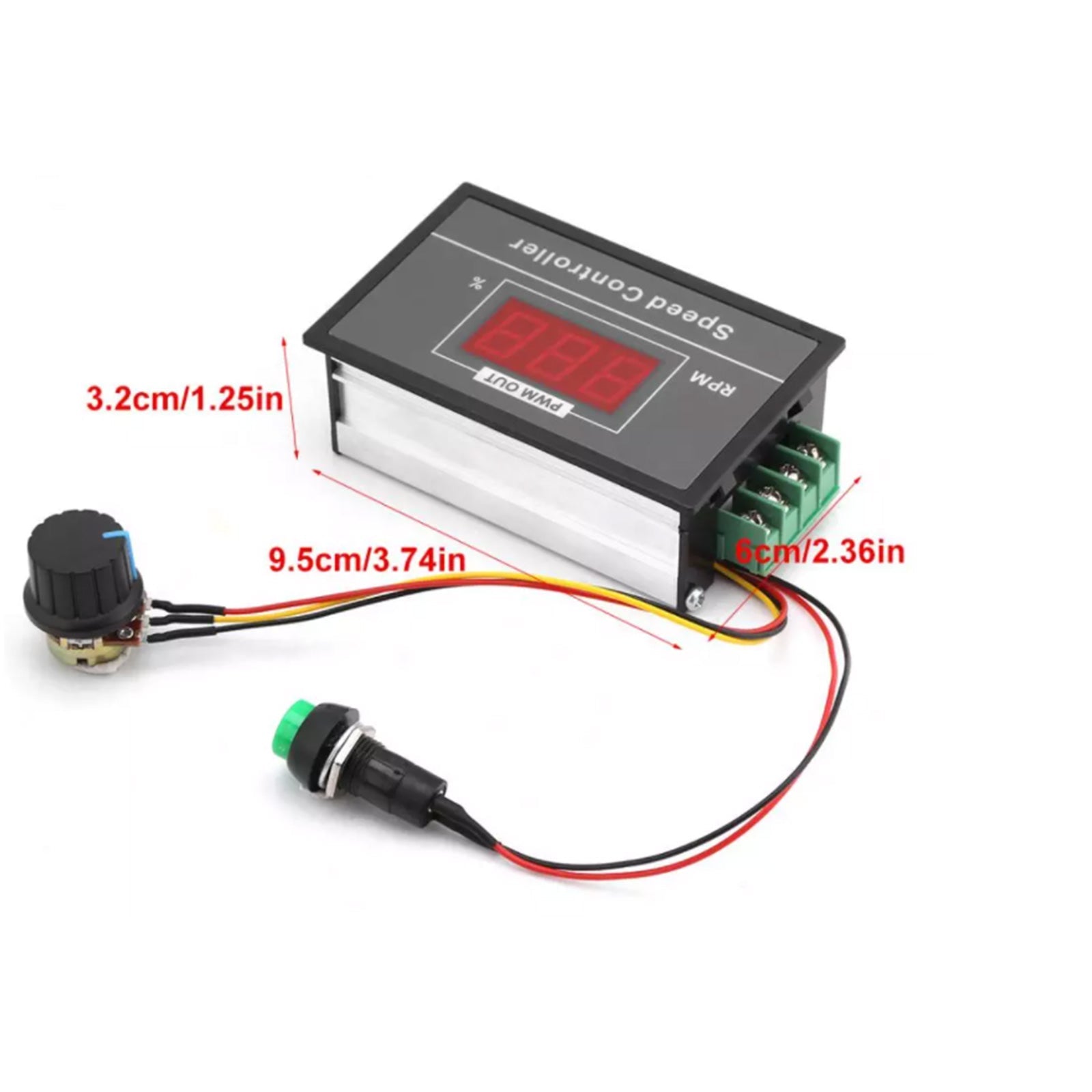 Contrôleur de vitesse de moteur PWM DC, DC6-60V 12V 24V 36V 48V 30A, interrupteur de démarrage et d'arrêt