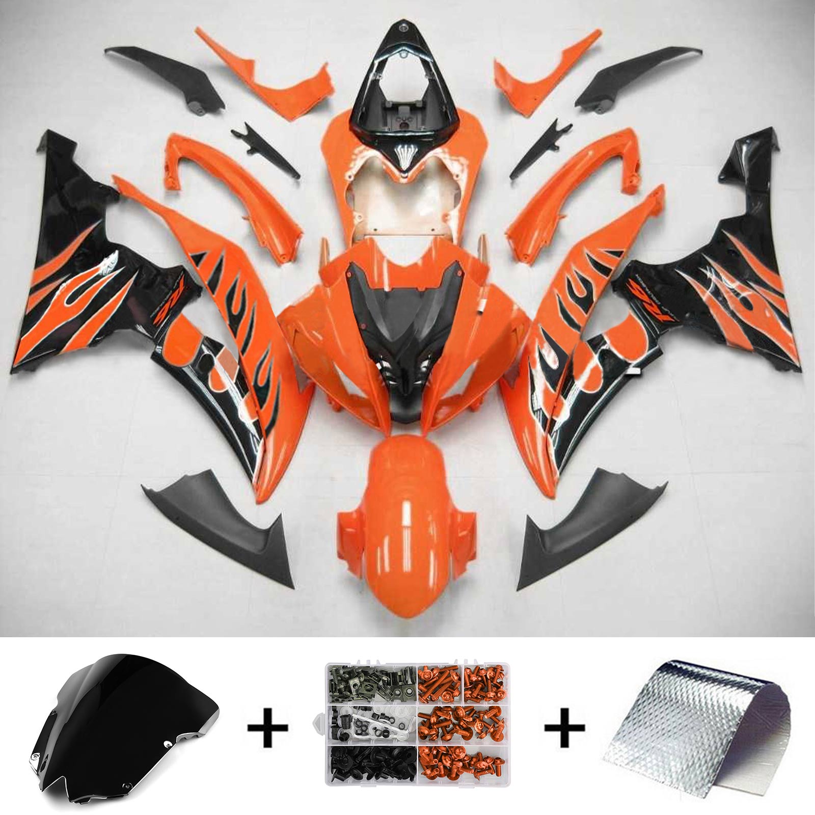 2008-2016 Yamaha YZF 600 R6 Injection Fairing Kit Bodywork Plastic ABS #128