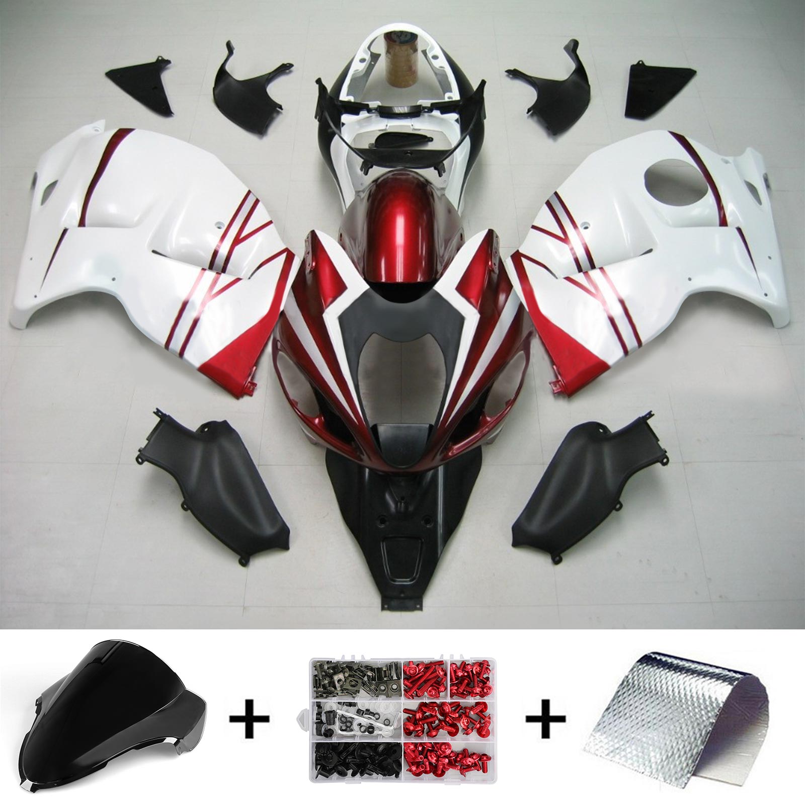 1999-2007 Suzuki Hayabusa GSX1300 Amotopart Kit de carénage d'injection carrosserie plastique ABS #114