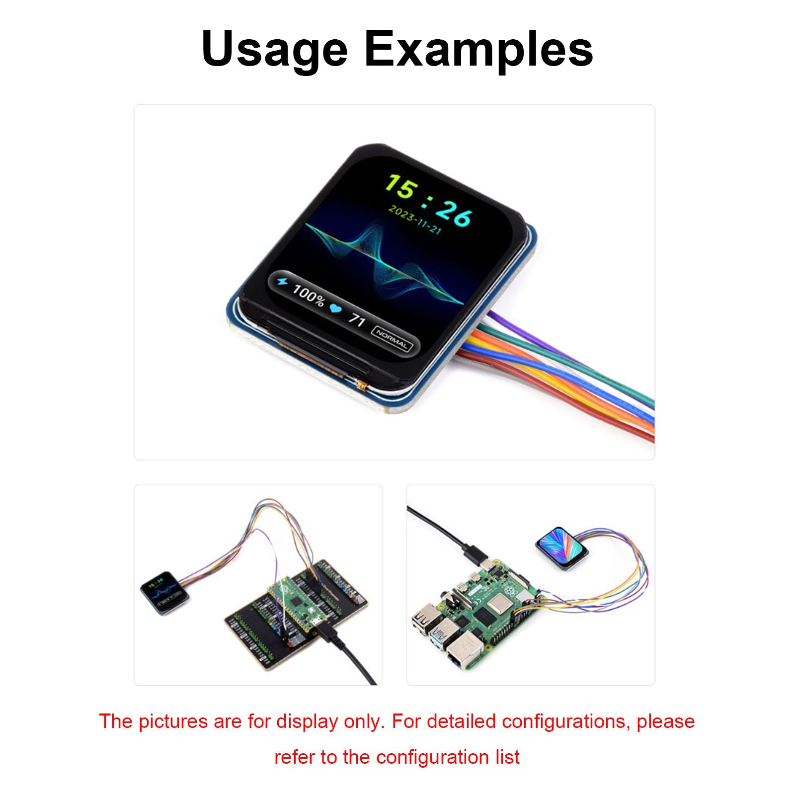 1,5-inch IPS-scherm SPI-interface afgerond scherm NV3030B LCD-uitbreidingskaart