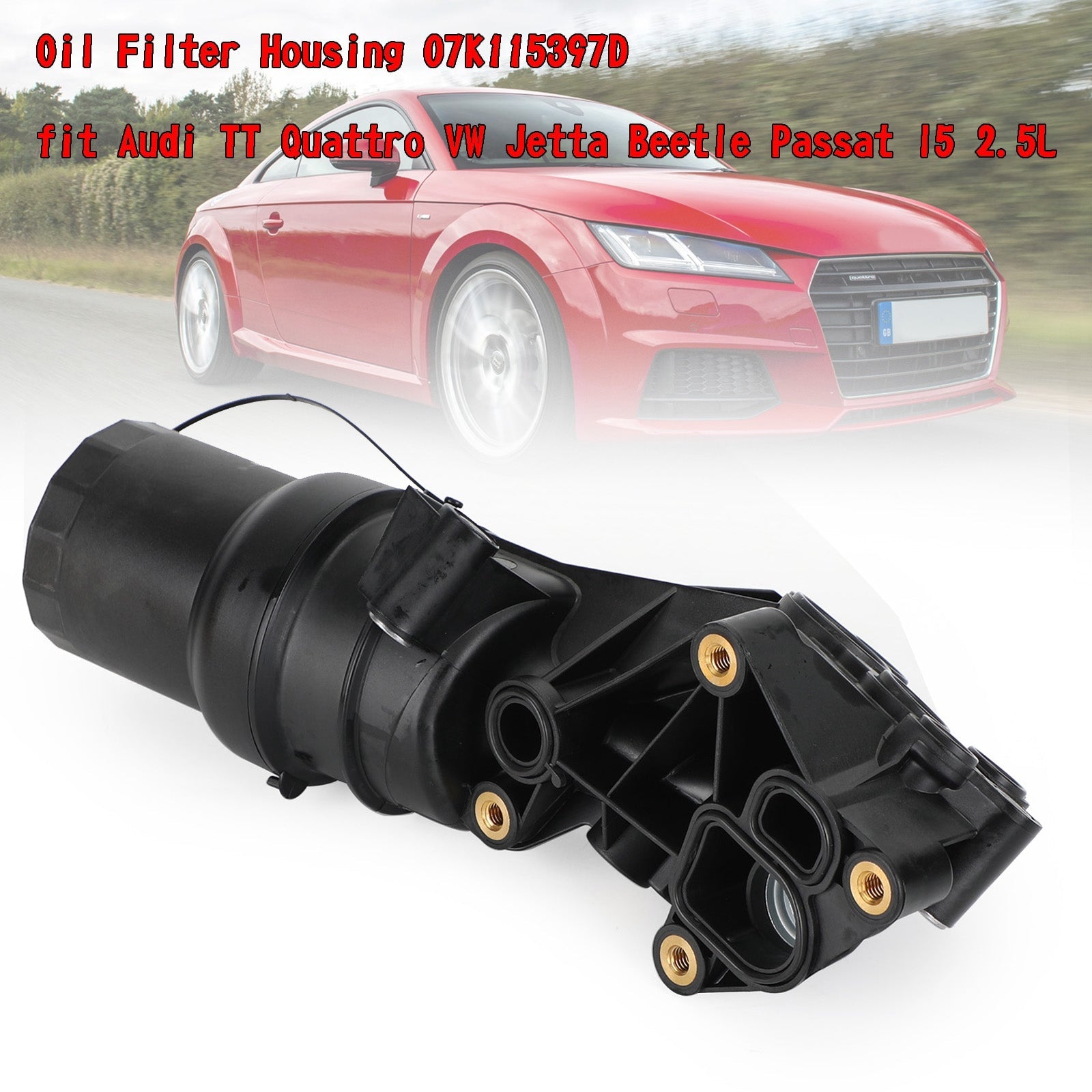 Oliefilterhuis 07K115397D geschikt voor Audi TT Quattro VW Jetta Beetle Passat l5 2.5L Generiek