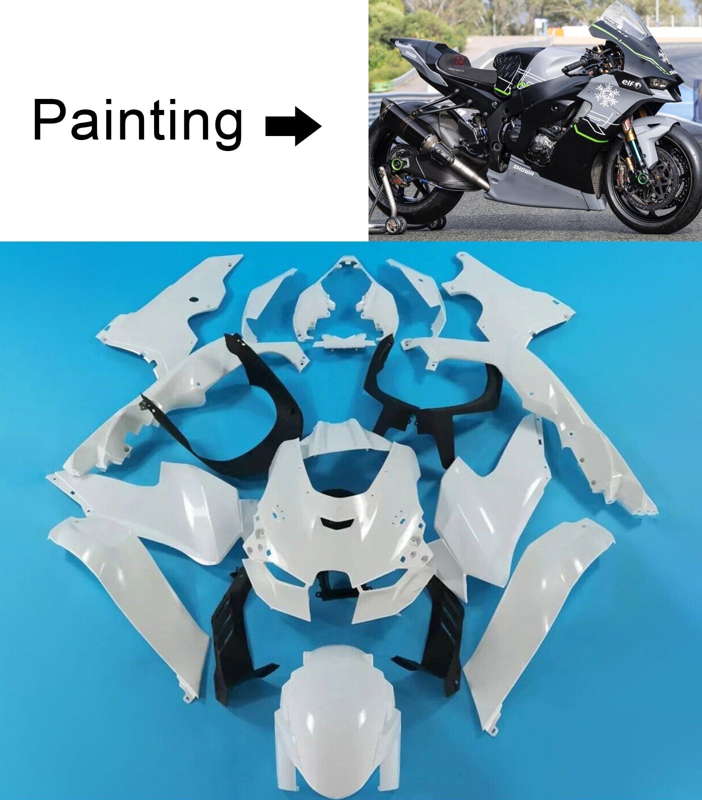 2021-2024 Kawasaki ZX-10R ZX10R Amotopart Injection Fairing Kit Kawasaki ABS #101