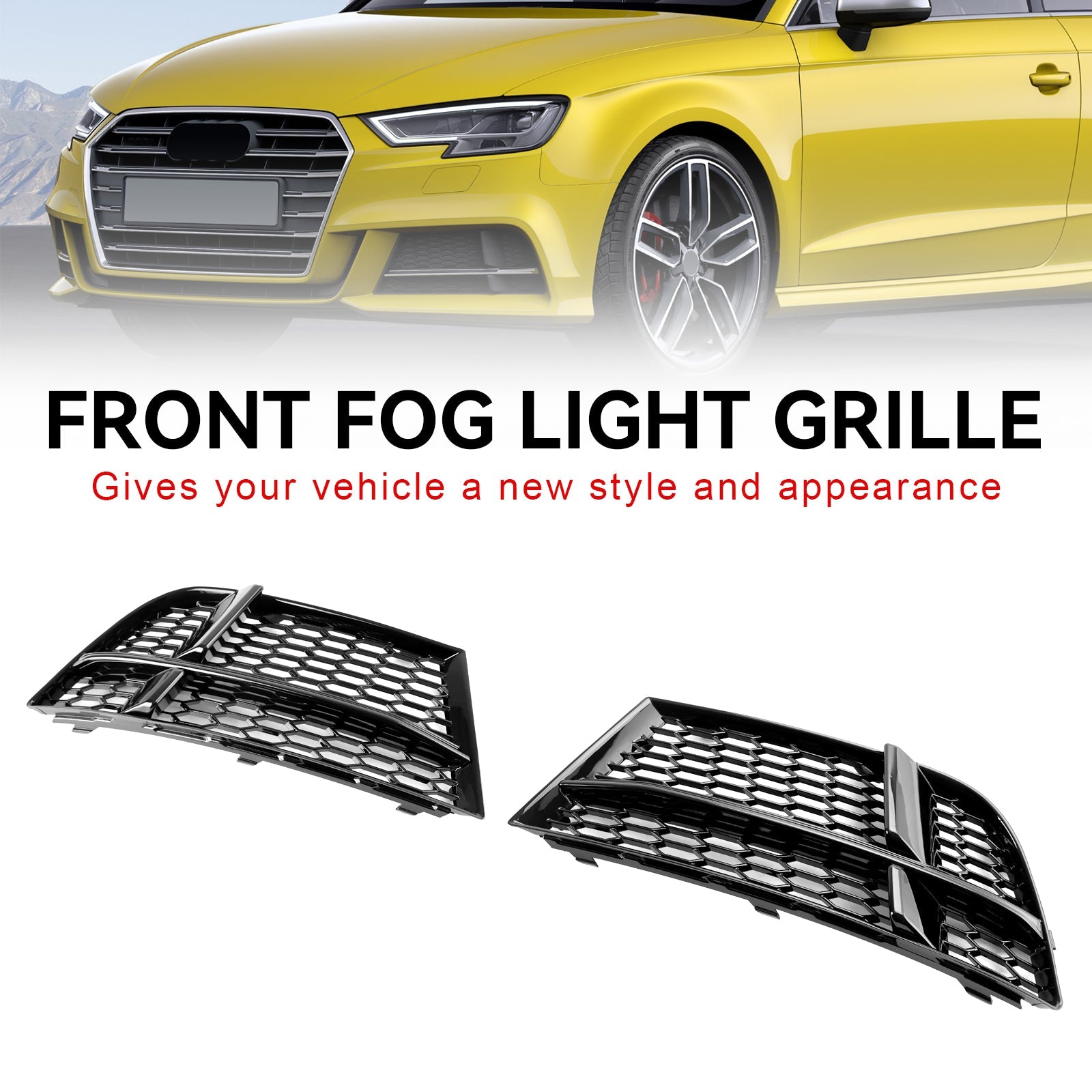 2017-2019 AUDI A3 8V S-LINE SEDAN / SPORTBACK / CONVERTIBLE S3 Front Fog Light Cover Bezel Grille Grill