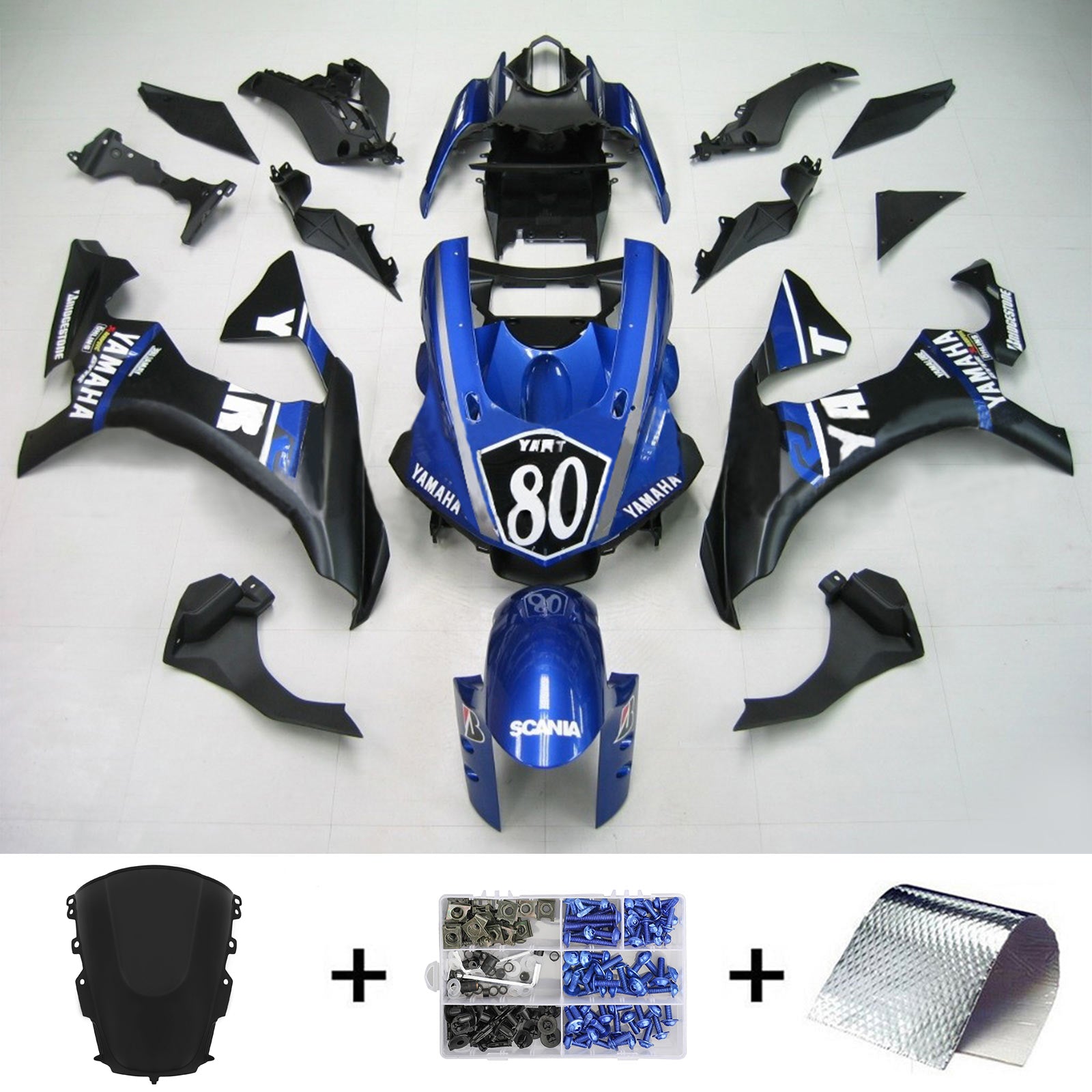 2020-2024 Yamaha YZF R1 Amotopart Kit de carénage d'injection carrosserie plastique ABS #101