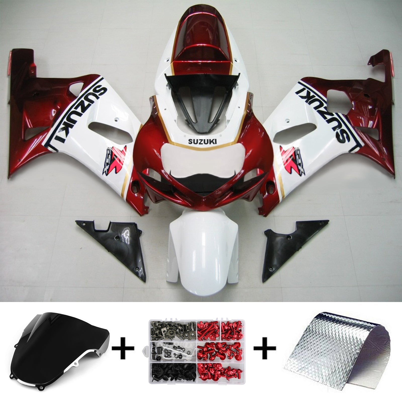 2001-2003 Suzuki GSXR600 K1 Kit de carénage d'injection carrosserie plastique ABS #110 Amotopart