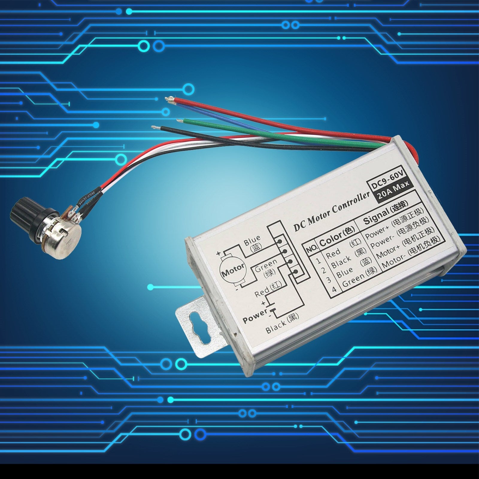 12V 24V Max 20A PWM DC Motor Traploze Variabele Snelheidsregeling Controller Schakelaar