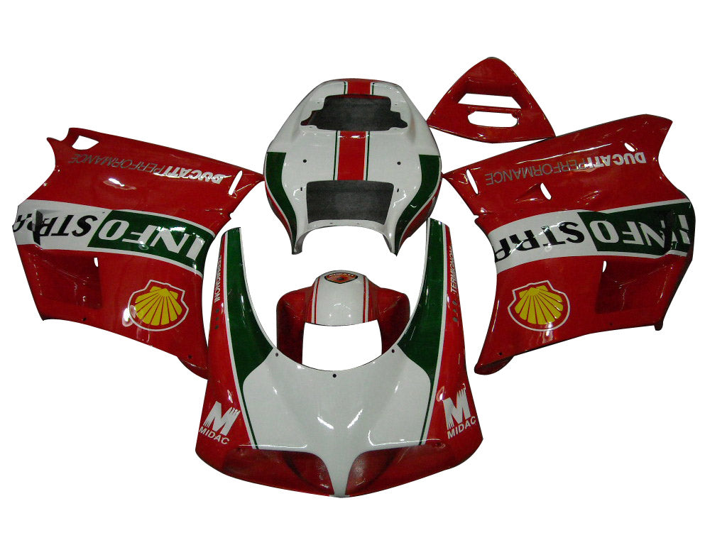 1996-2002 Ducati 996/748 Red White Infostrada Bodywork Fairing ABS Injection Mold 3# Generic