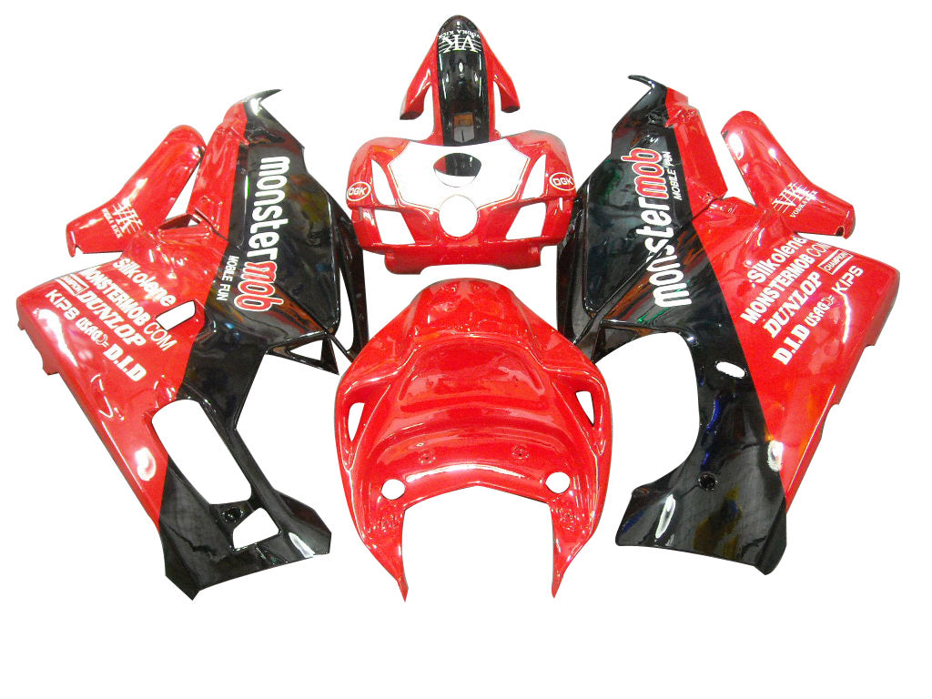 Fairings for 2003-2004 Ducati 999 Red & Black Monster Mob Racing (Generic