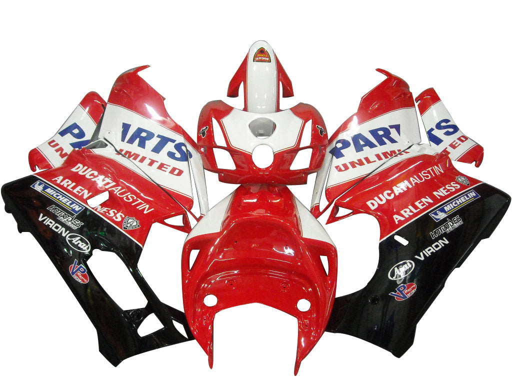 2003-2004 Ducati 999 rød og svart Ducati Austin Racing Fairings Generic