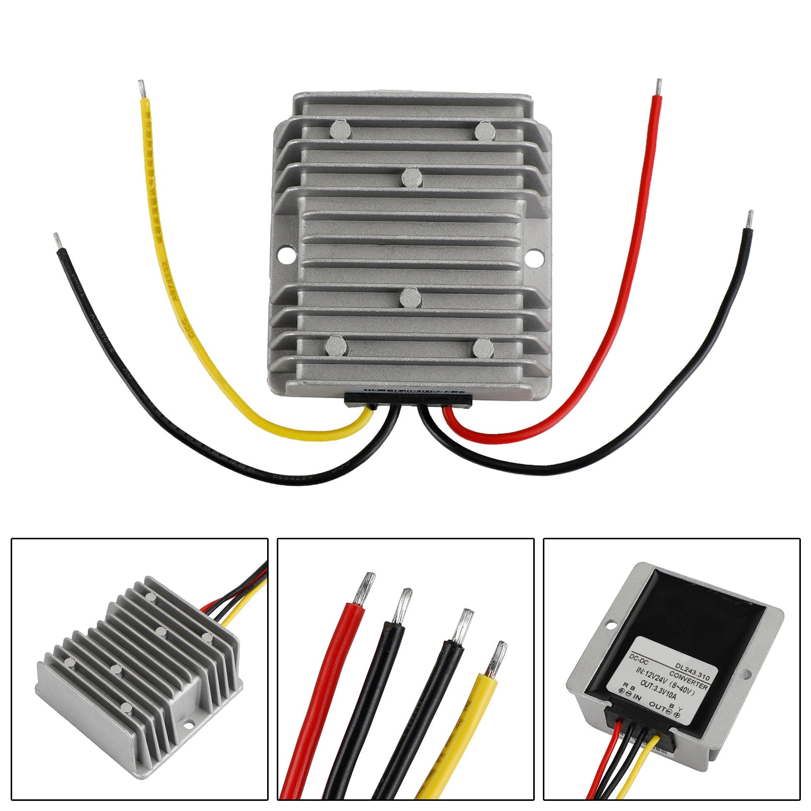 Convertisseur Buck abaisseur DC/DC 12V/24V à 3.3V 10A, Module d'alimentation régulateur