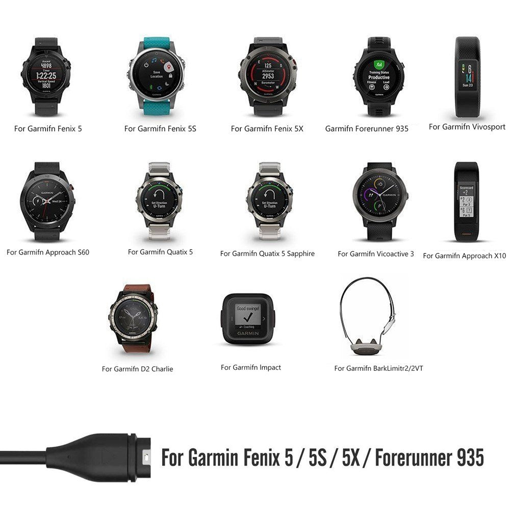 USB-oplaadkabel Snoer Geschikt voor Garmin Fenix ​​5 5S 5X Vivoactive 3 Vivosport