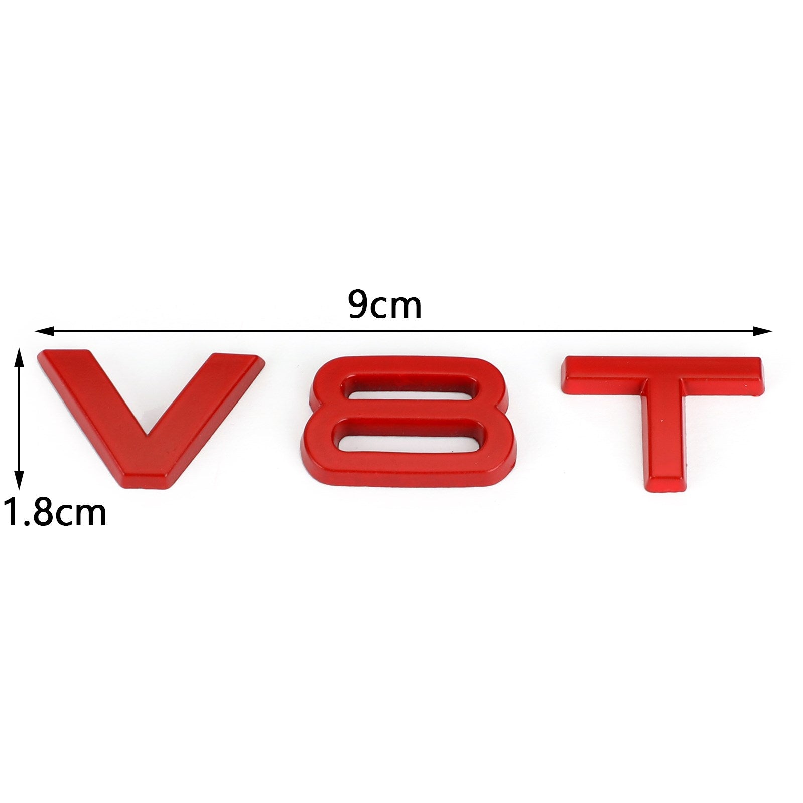 V8T Emblem Badge Fit For AUDI A1 A3 A4 A5 A6 A7 Q3 Q5 Q7 S6 S7 S8 S4 SQ5 Red Generic