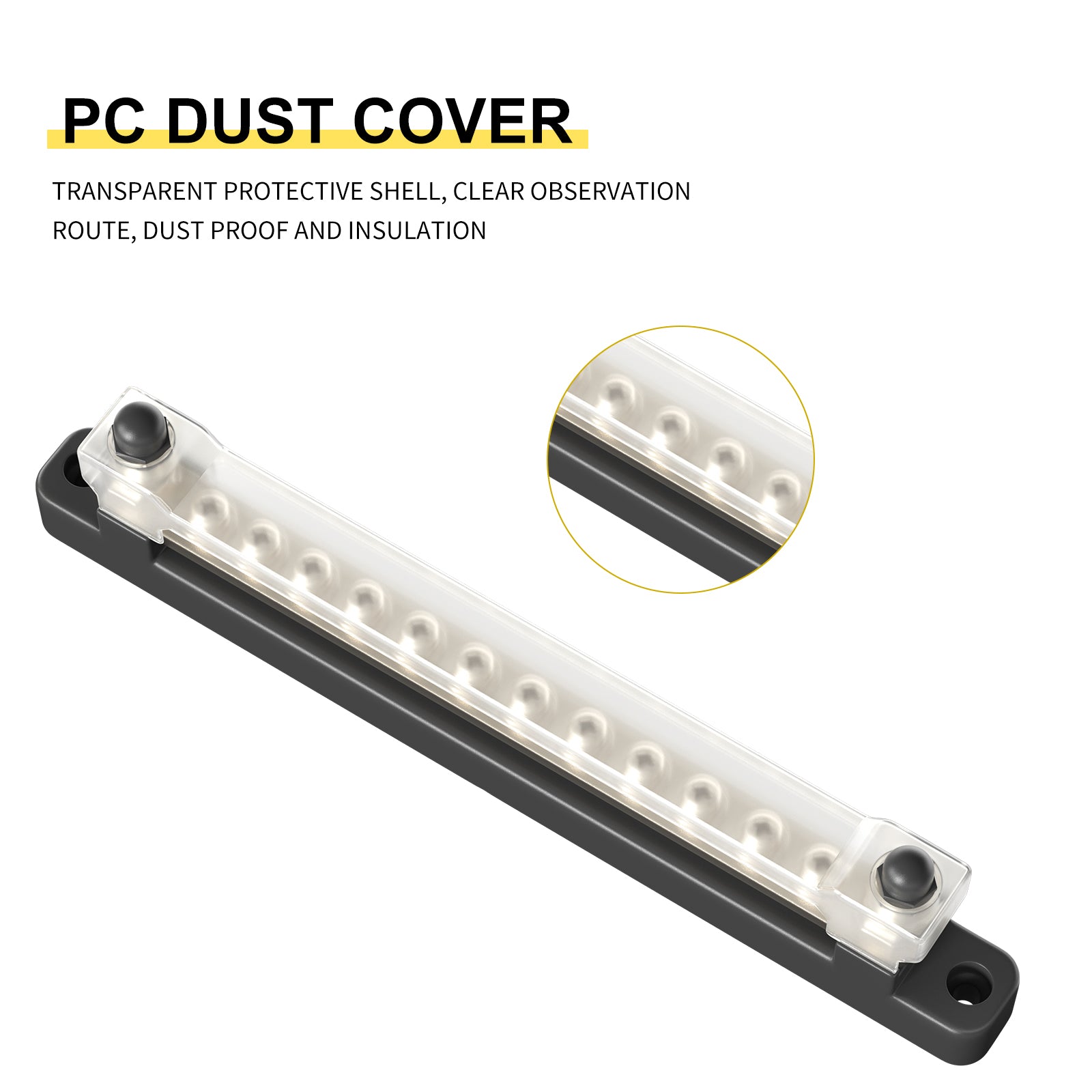 2/4/6/12 Way Dual-row Car Bus Bar Block with Dust Cover Distribution Terminal