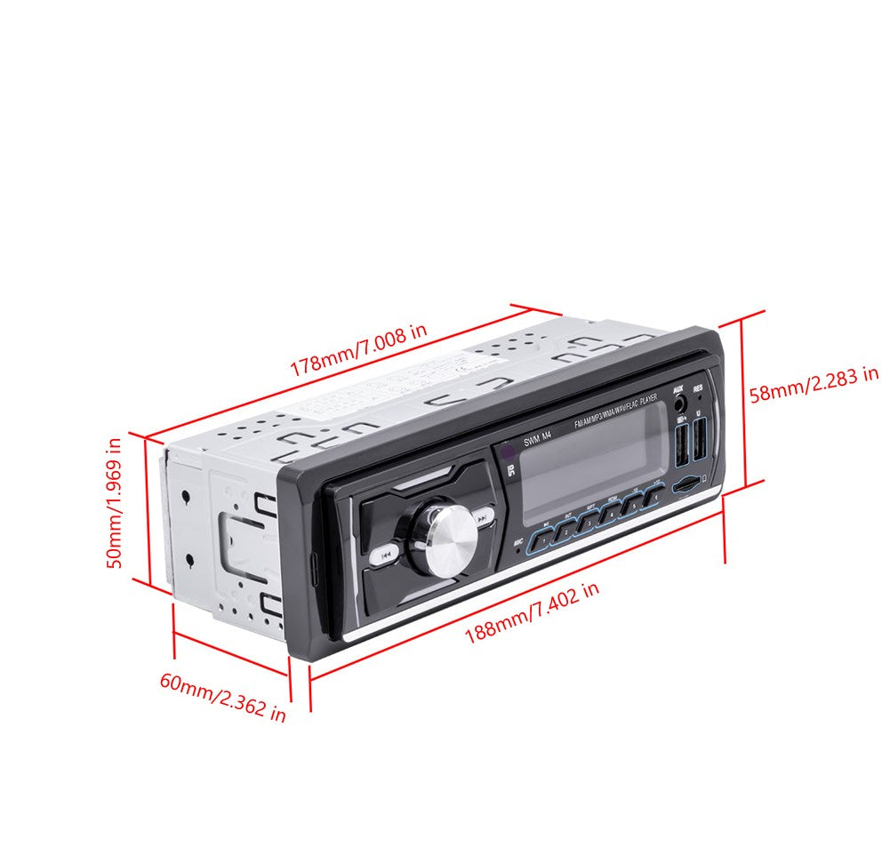 Autoradio stéréo 1Din Bluetooth FM Audio lecteur de musique DAB/MP3/USB/AUX intégré au tableau de bord