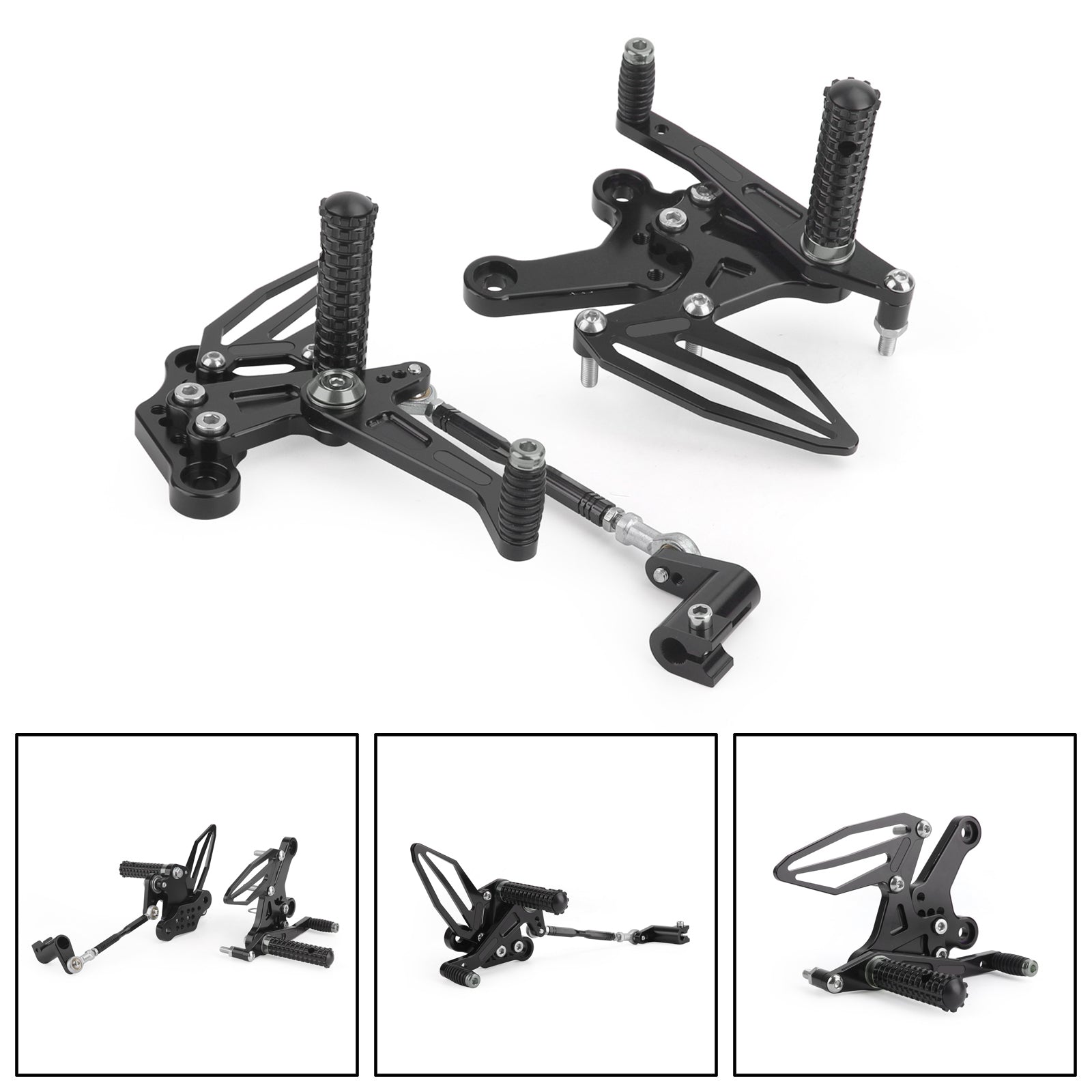 Rearsets Adjustable Foot Pegs Rest Fit for Kawasaki Ninja 250/400 2018-2022 Generic