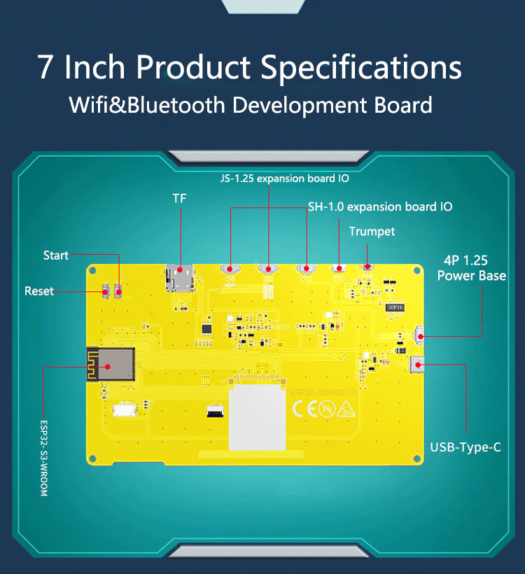 Carte de développement ESP32-S3, écran capacitif LCD 5 "7", Wifi, Bluetooth, MCU LVGL