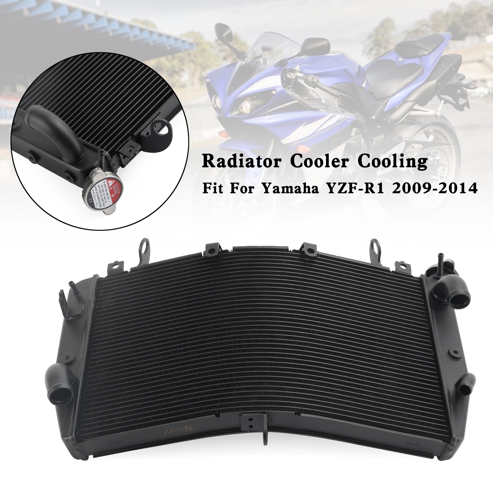 Refroidisseur de moteur de refroidissement de radiateur en aluminium Yamaha YZF R1 2009-2014