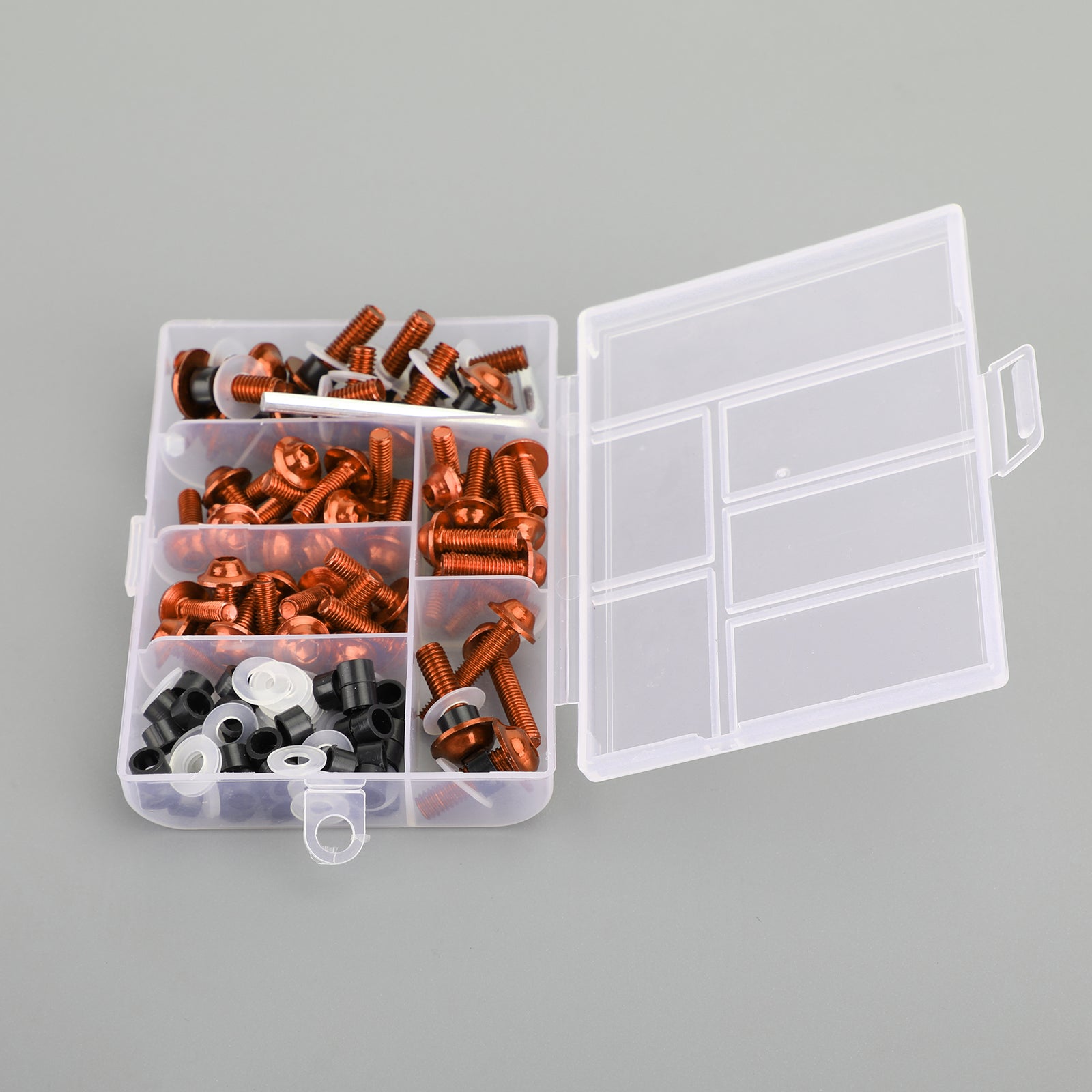 158x Motorbike Orange Fastener Clip Screw Kit Windscreen Fairing Bolt Universal