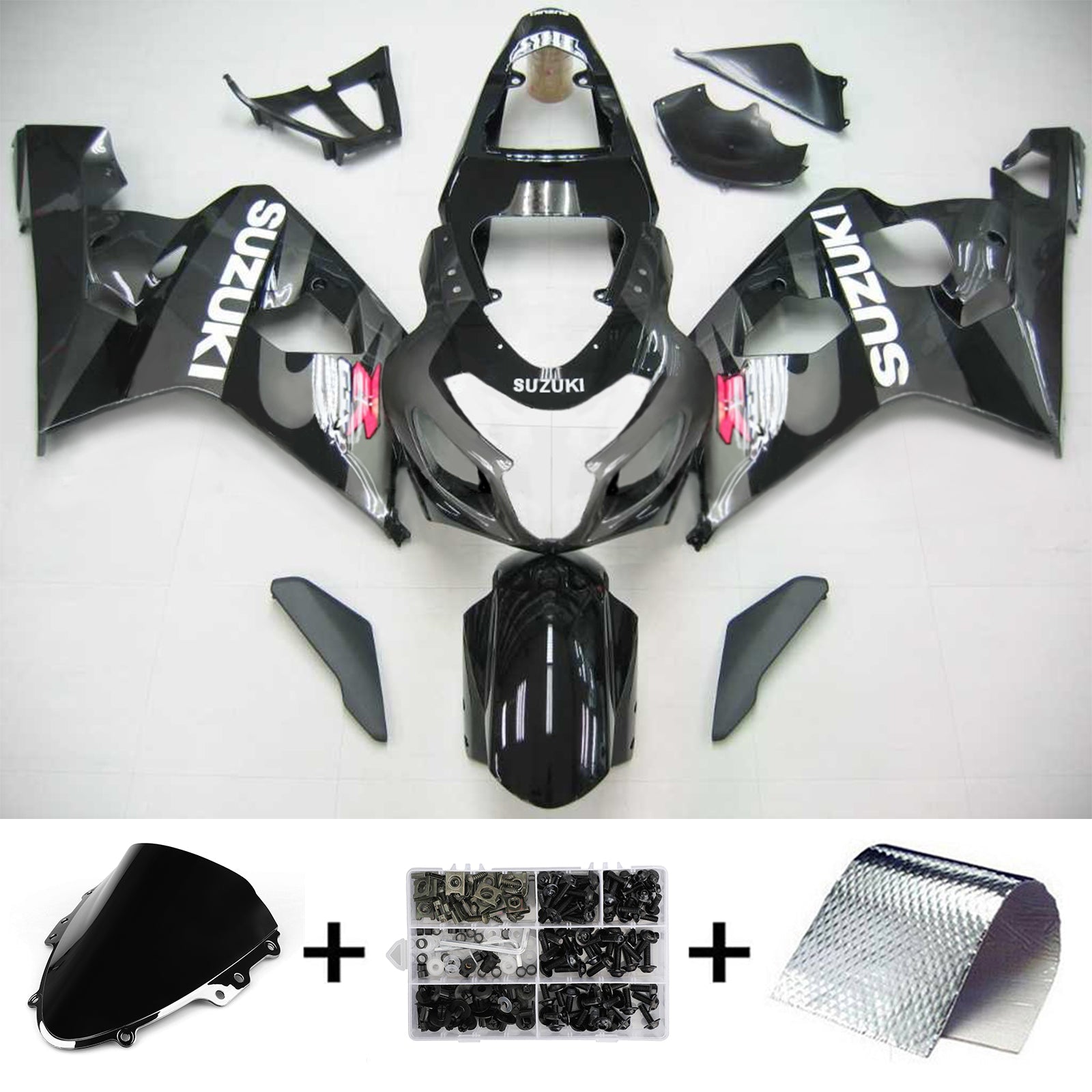 2004-2005 Suzuki GSXR 600/750 K4 Kit de carénage d'injection carrosserie plastique ABS #105 Amotopart