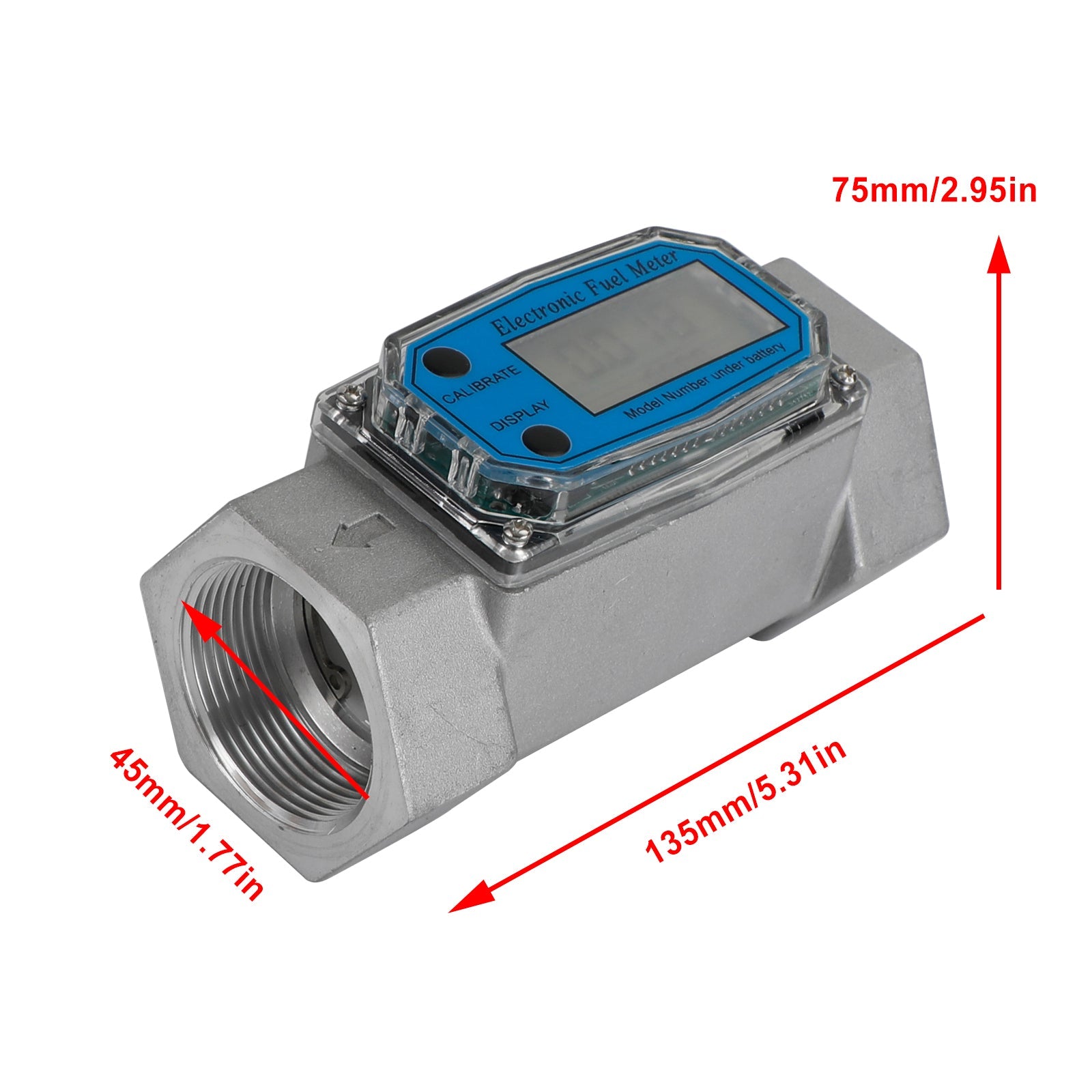 Turbine Digital Diesel Fuel Flow Meter Oval Gear Flow Gauge BSPT/NPT