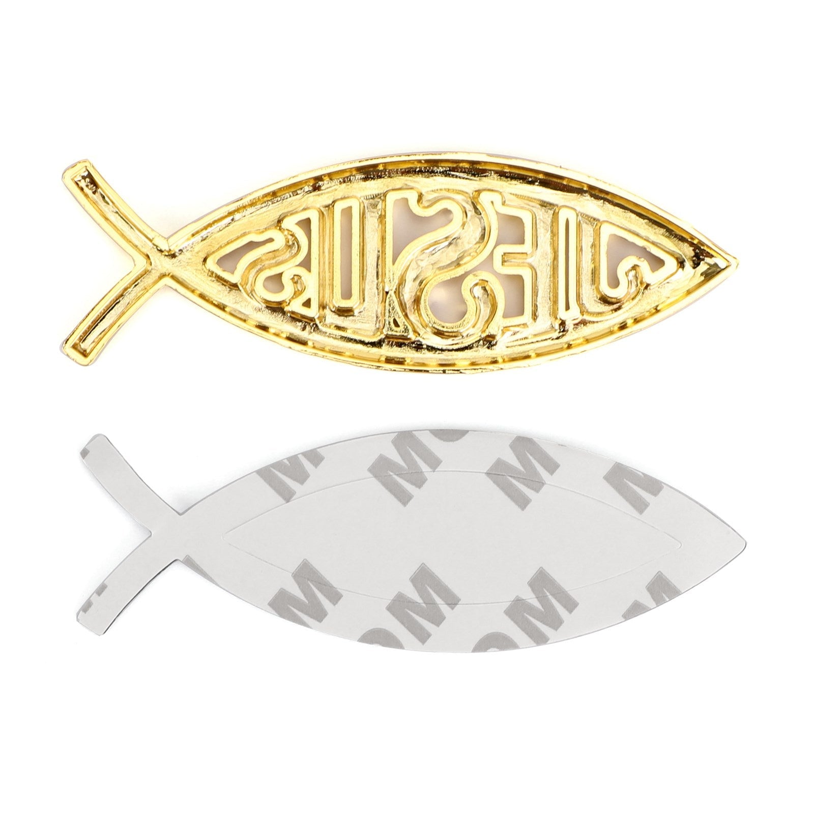 3D Car Decal Emblem Sticker Religious God For Jesus Christian Fish Symbol Silver Generic