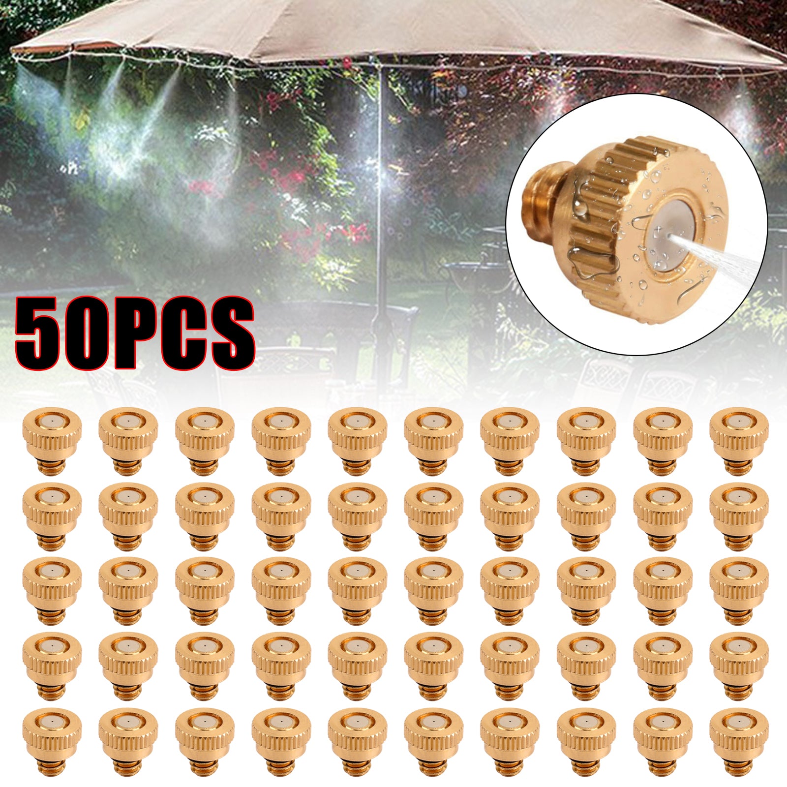 10X/20X/50X Brass Misting Nozzles Water Mister Sprinkle For Cooling System 0.024" 10/24 UNC