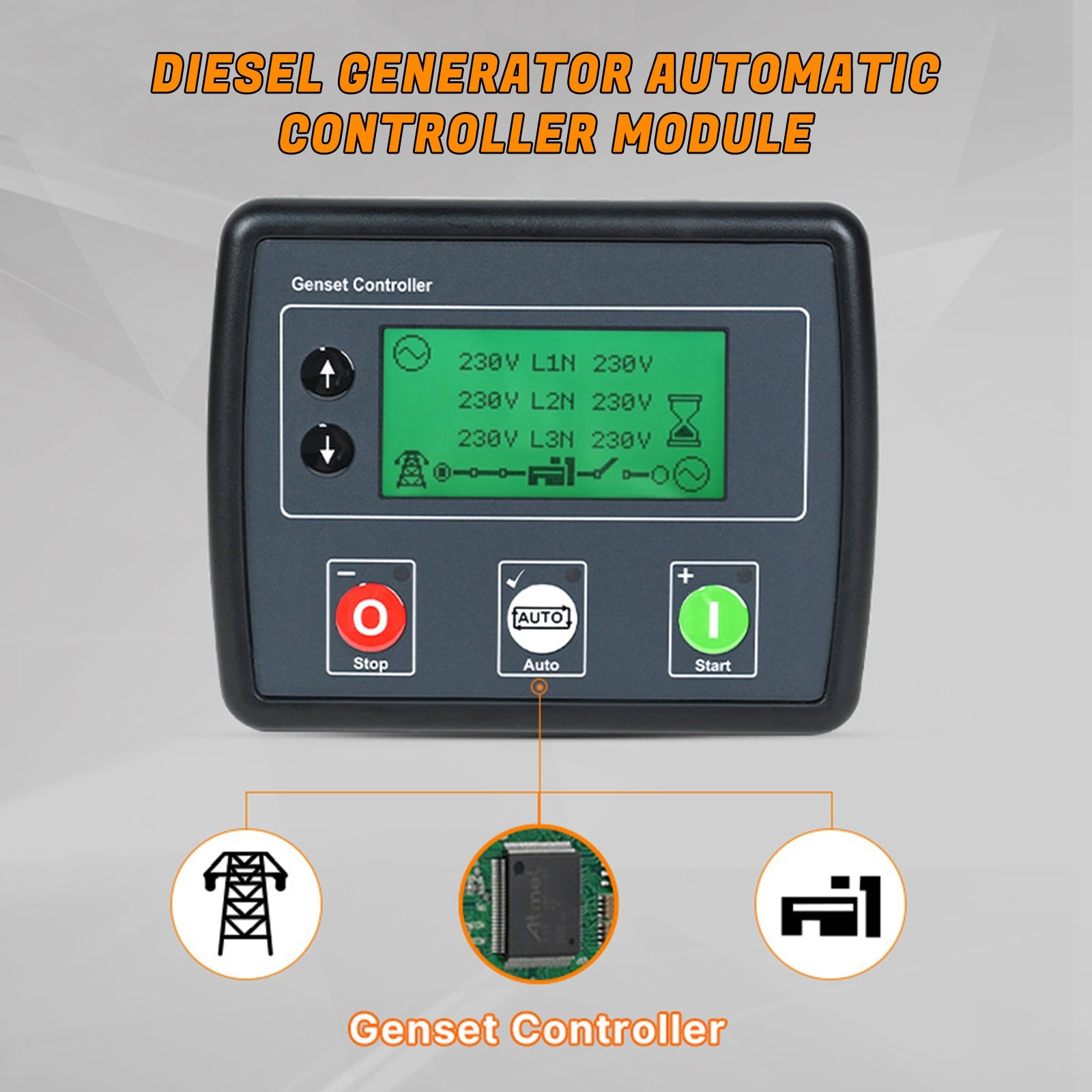 Contrôleur de générateur DSE4520, écran LCD, carte de commande de détection secteur 3 phases