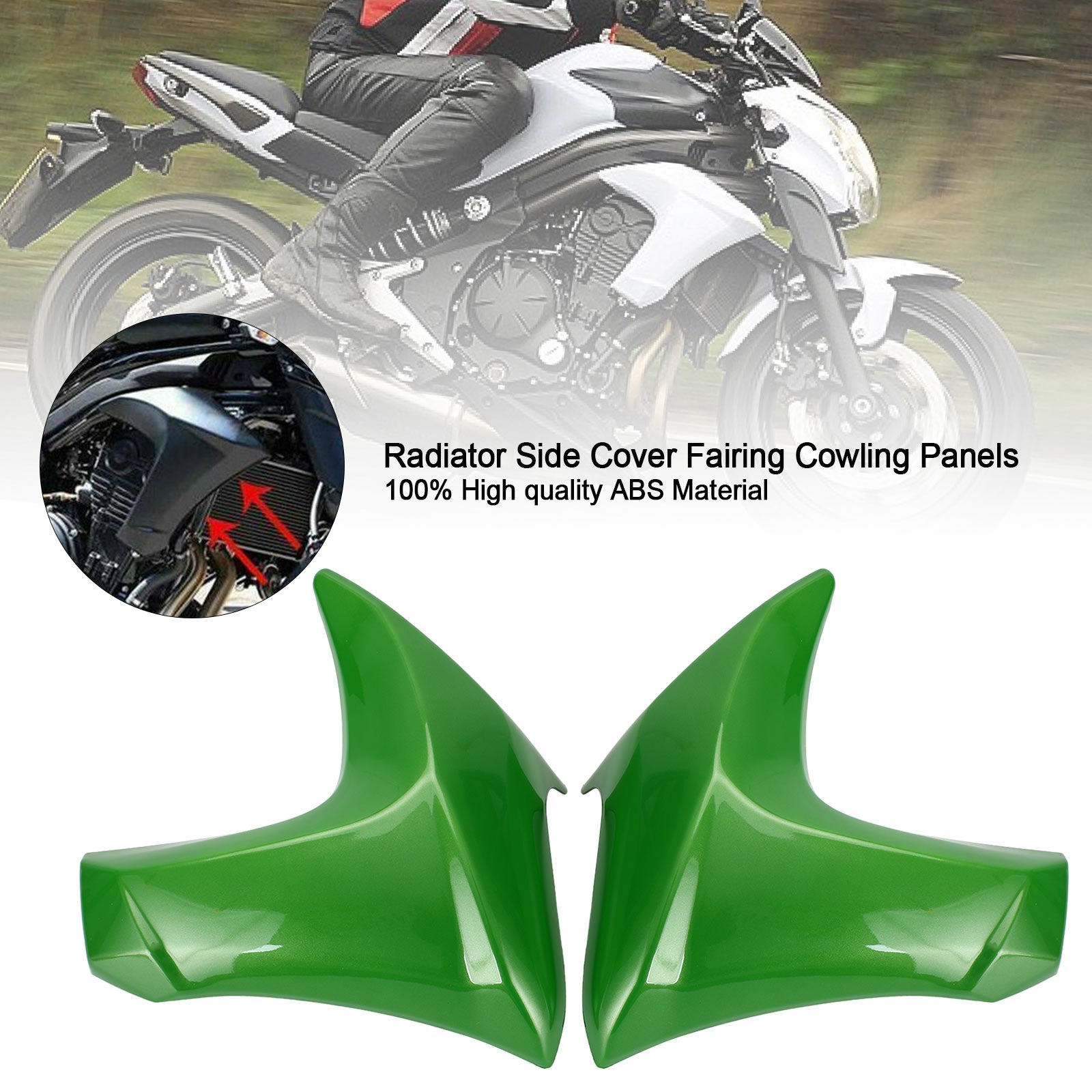 2012-2016 Kawasaki ER6N ER-6N Radiator Side Cover Fairing Cowling Panels Generic