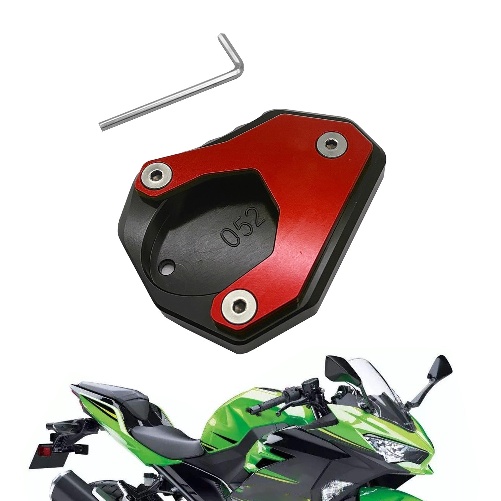 Kickstand Zijstandaard Vergroten Plaat Pad voor KAWASAKI Ninja 400 Versys 650 KLX250 Generiek