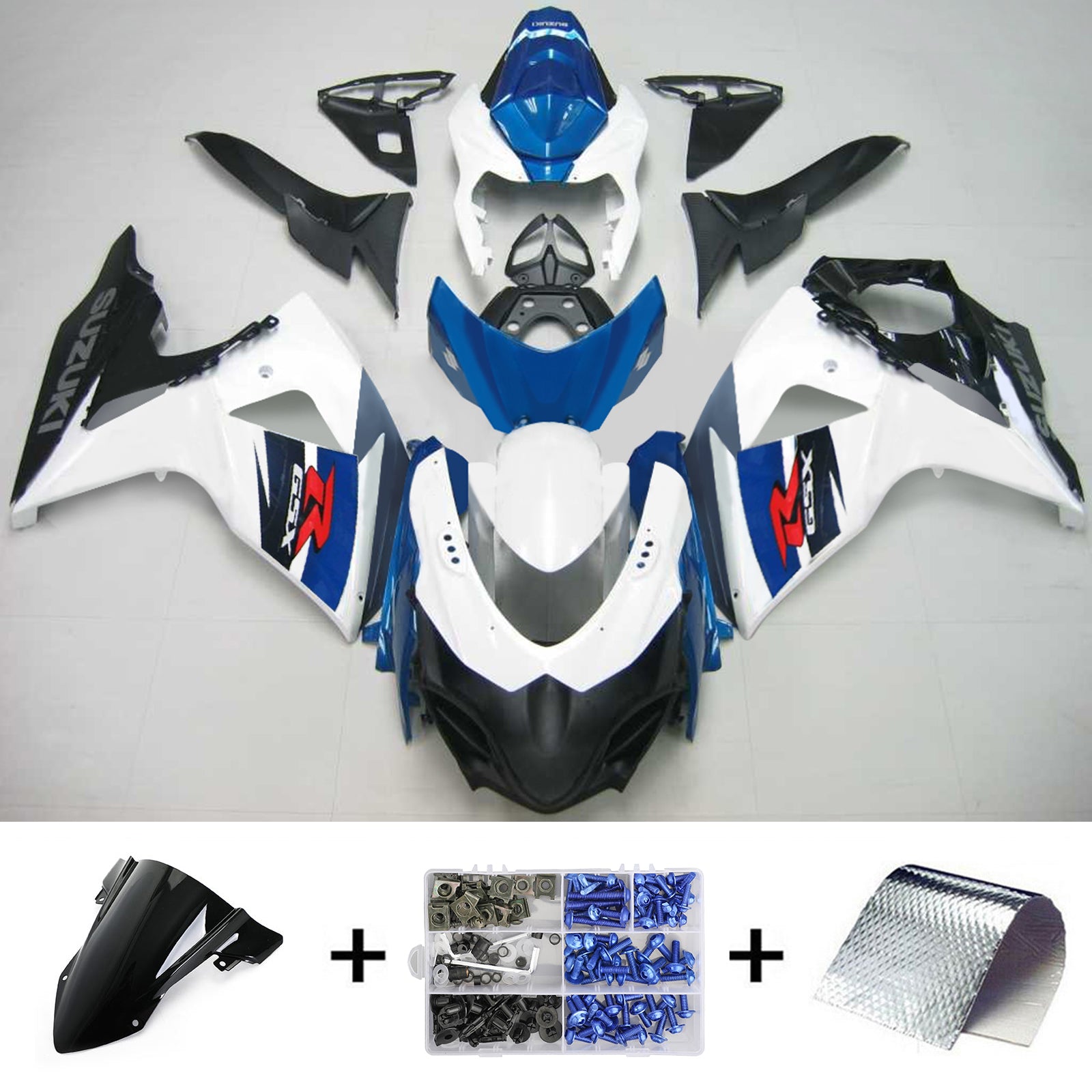 2009-2016 Suzuki GSXR1000 K9 Amotopart Kit de carénage d'injection carrosserie plastique ABS #111