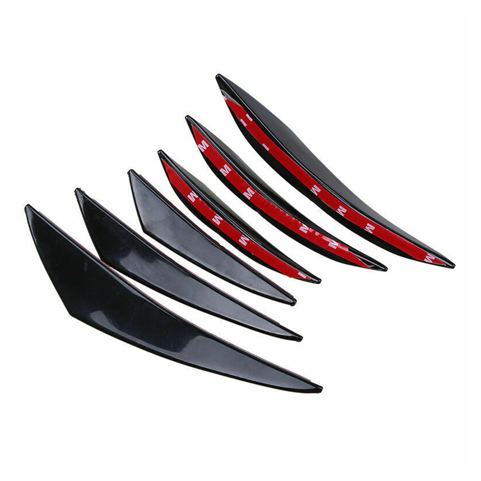 6pcs Universal Gloss Black Car/Auto Front Bumper Fins Spoiler Canards Refit Generic