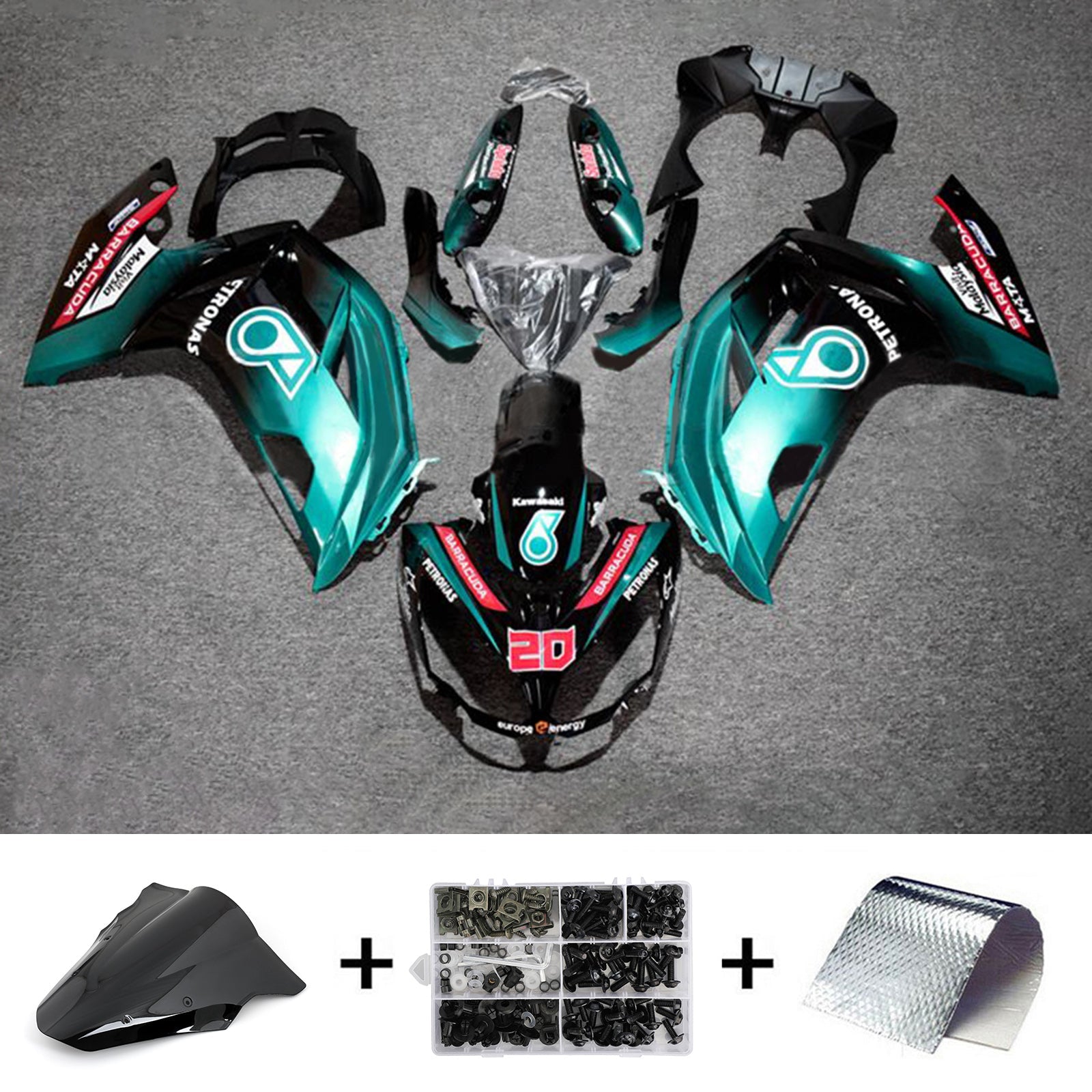 2012-2016 Kawasaki ER6F/Ninja650 Kit de carenado de inyección Carrocería Plástico ABS#132