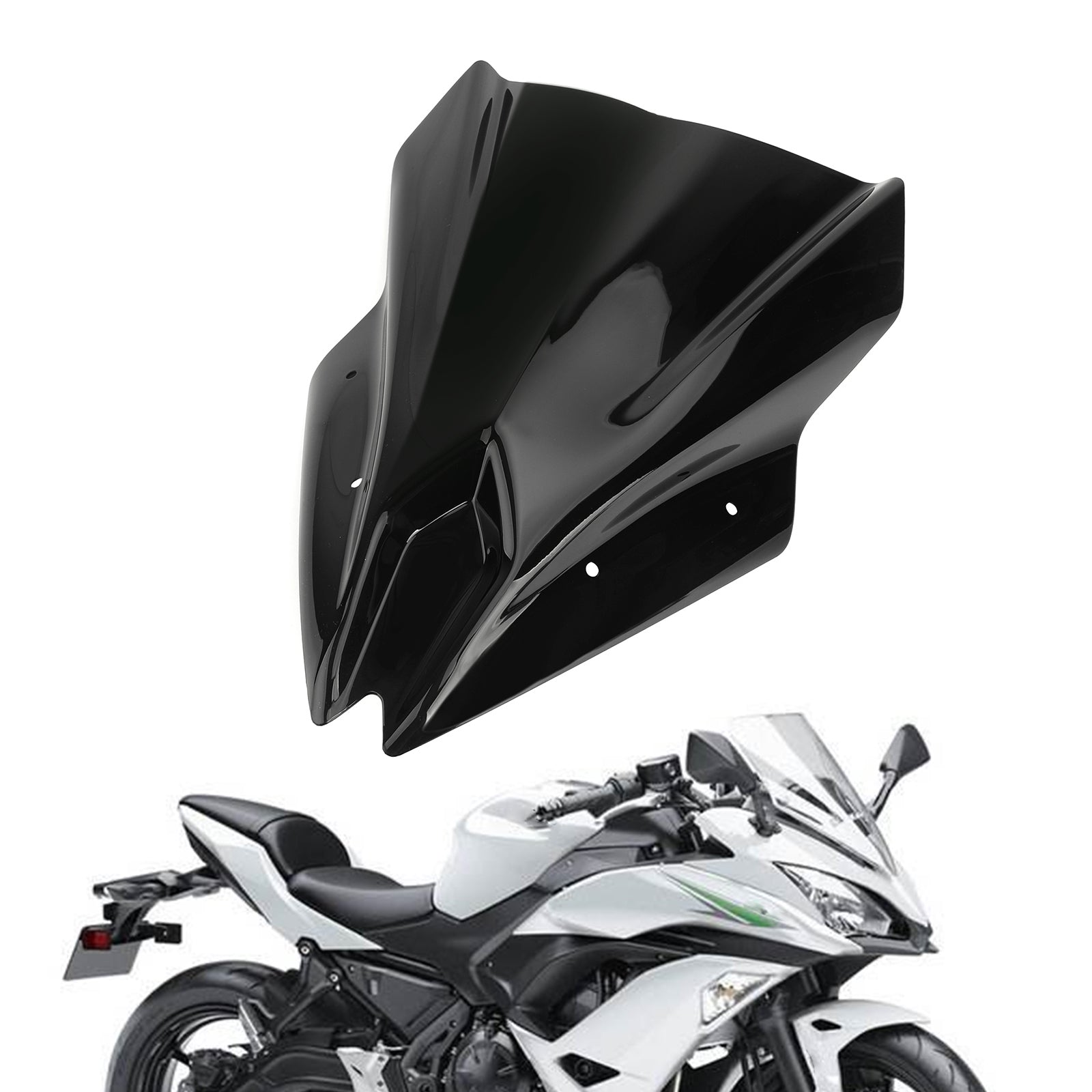 Kawasaki Ninja 650 2017-2019 Black Motorcycle Windscreen Screen Windshield