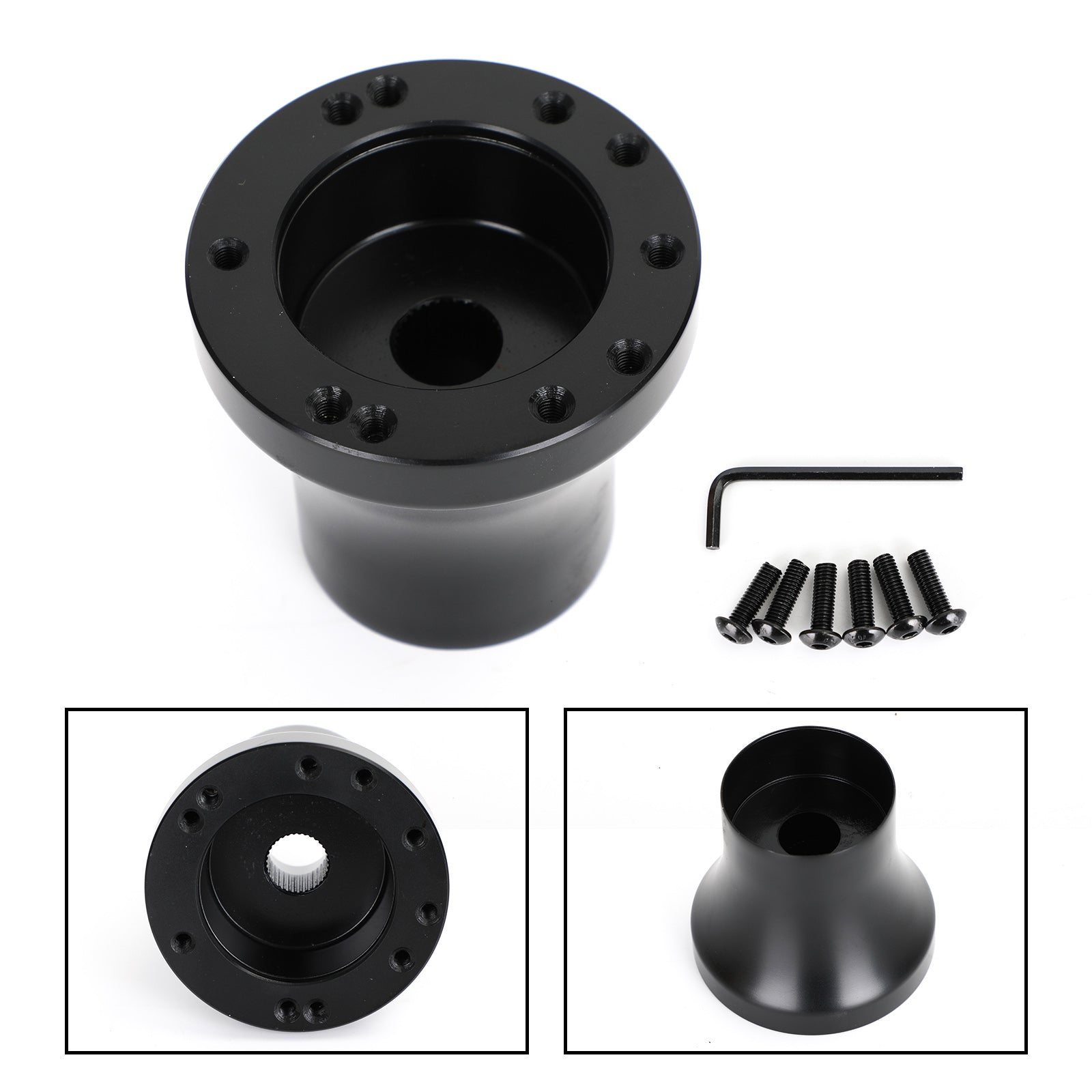 Golf Cart Aluminum Steering Wheel Adapter Hub fit for Club Car DS 1984-up Black Generic