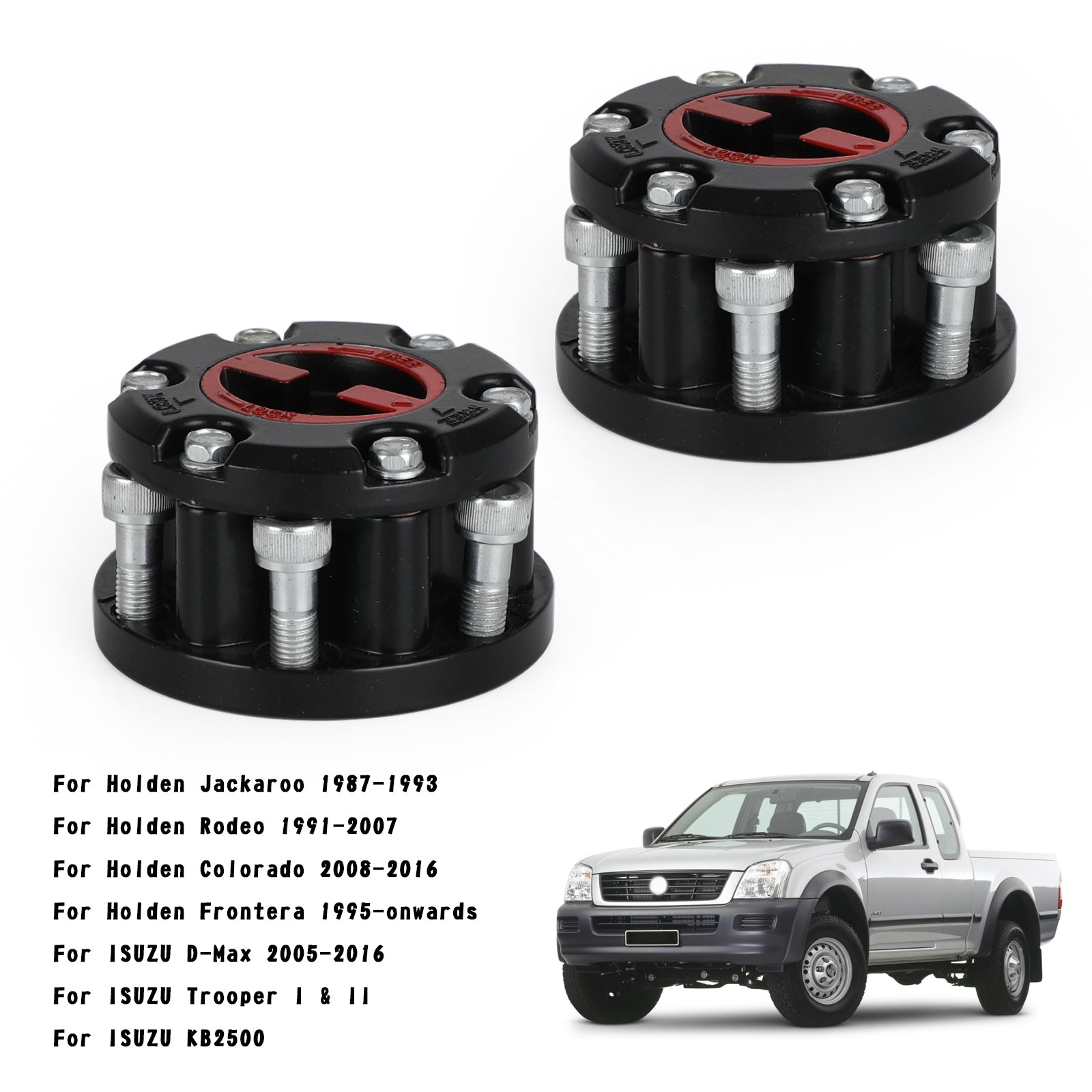 2X Free Wheeling Hubs For Holden Rodeo Jackaroo Colorado Isuzu D-Max 17 Spline Generic