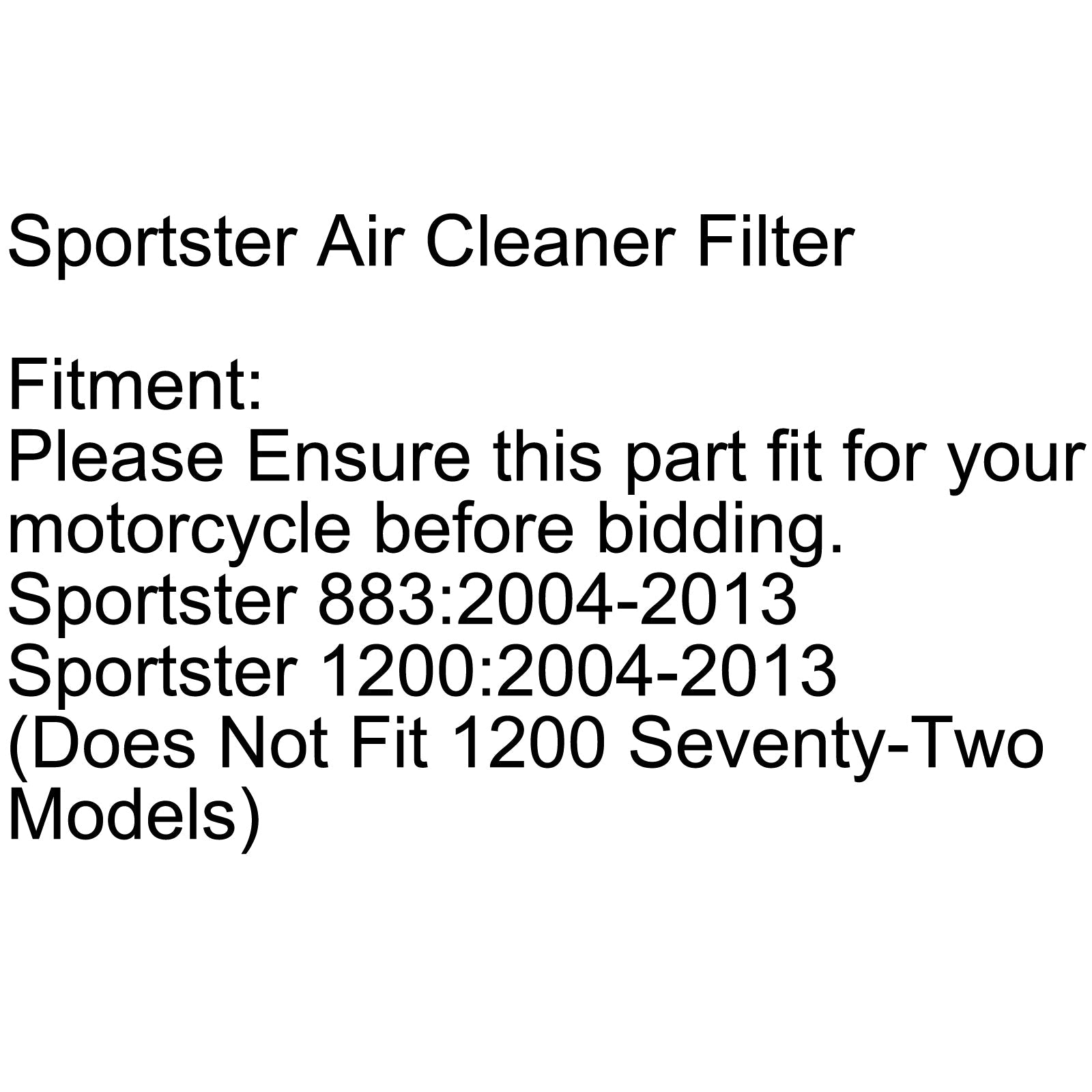 Performance Air Cleaner Filter 29331-04 For Harley Sportster 883 1200 2004-2013 Generic