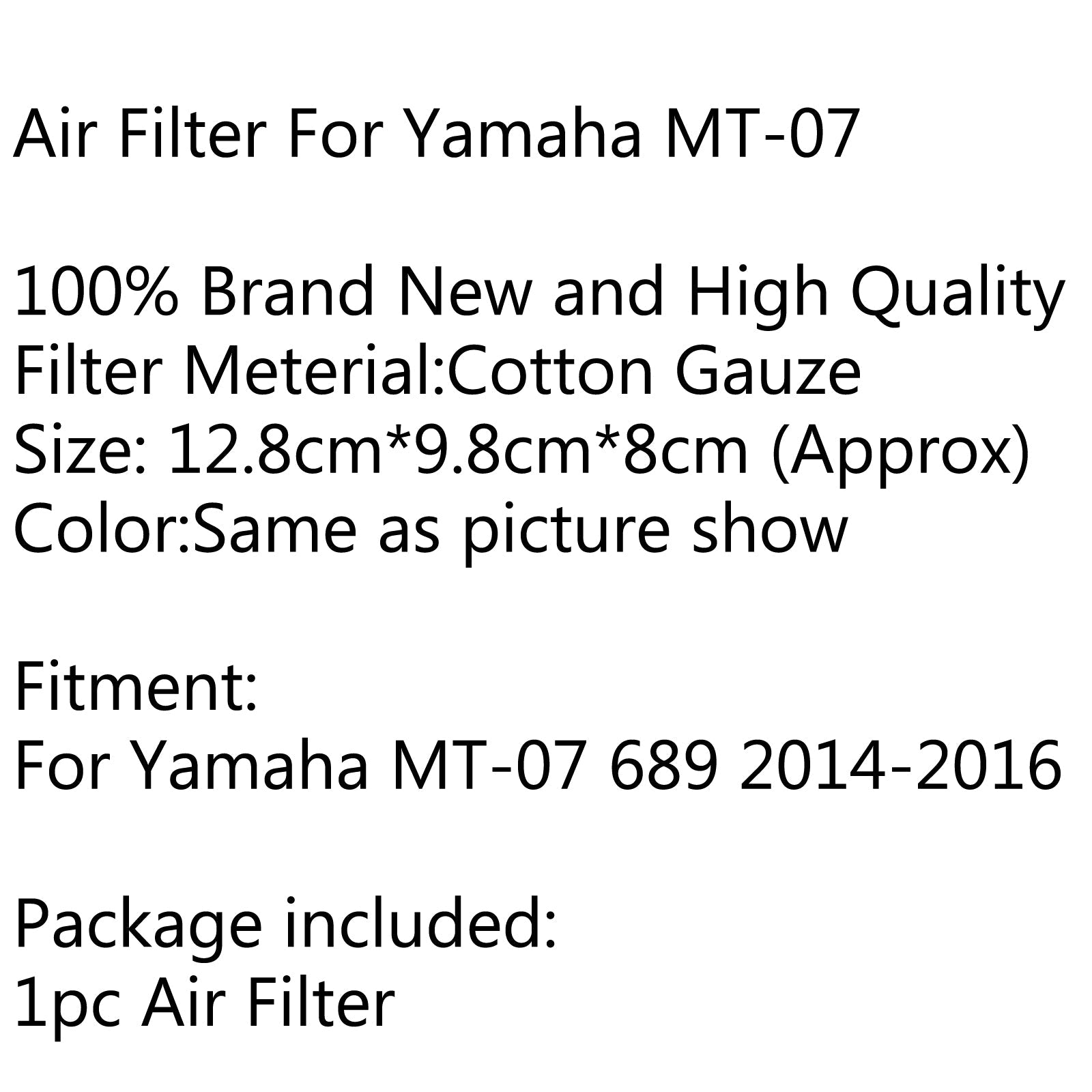 High Flow Replacement For Yamaha MT-07 MT 07 689 2014-2016 Generic