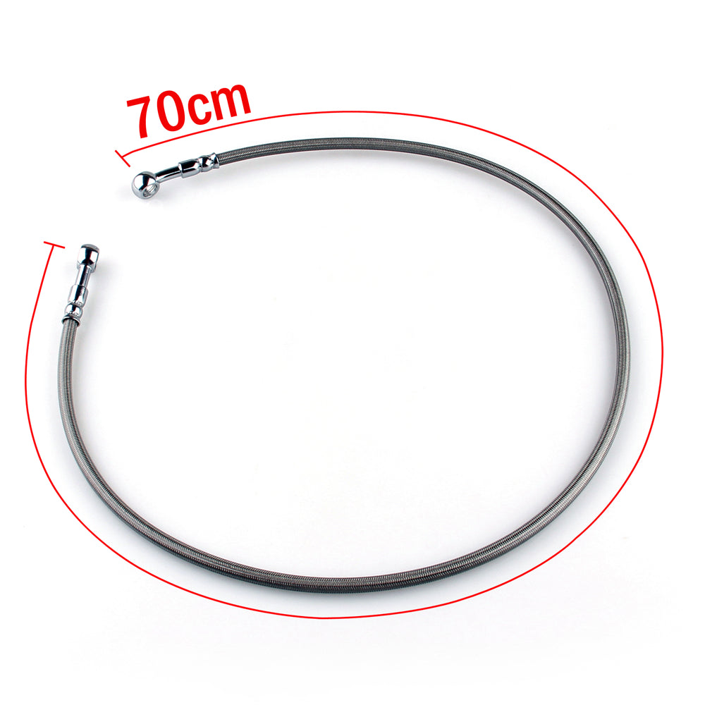 70cm/28 Motorcycle Brake Oil Hose Line Banjo Fitting Stainless Steel Swivel End