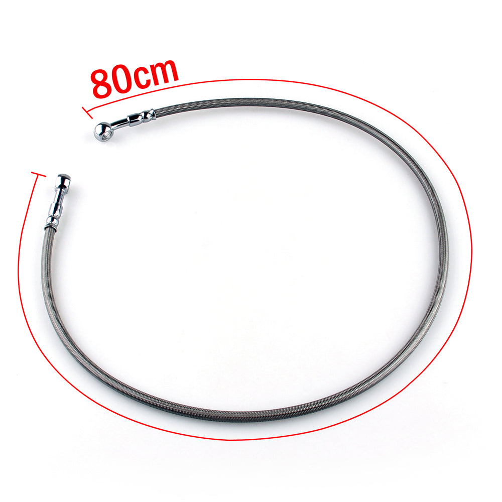 80cm/31 Motorcycle Brake Oil Hose Line Banjo Fitting Stainless Steel Swivel End