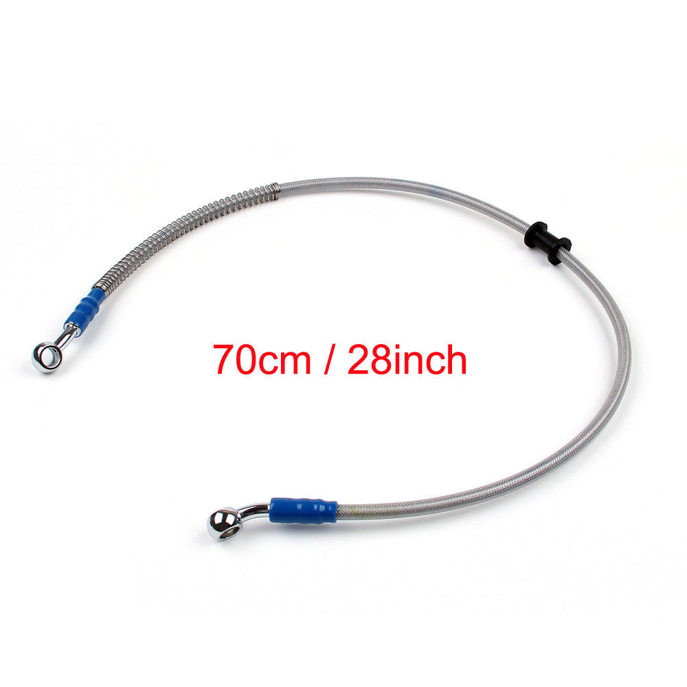 70cm/28 M10 Brake Oil Hose Line Banjo Fitting Stainless Steel End