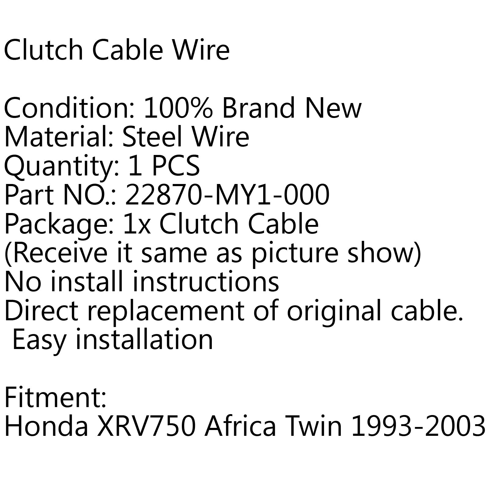 Vervanging koppelingskabel voor Honda XRV750 Africa Twin 1993-2003 22870-MY1-000 ? Generiek