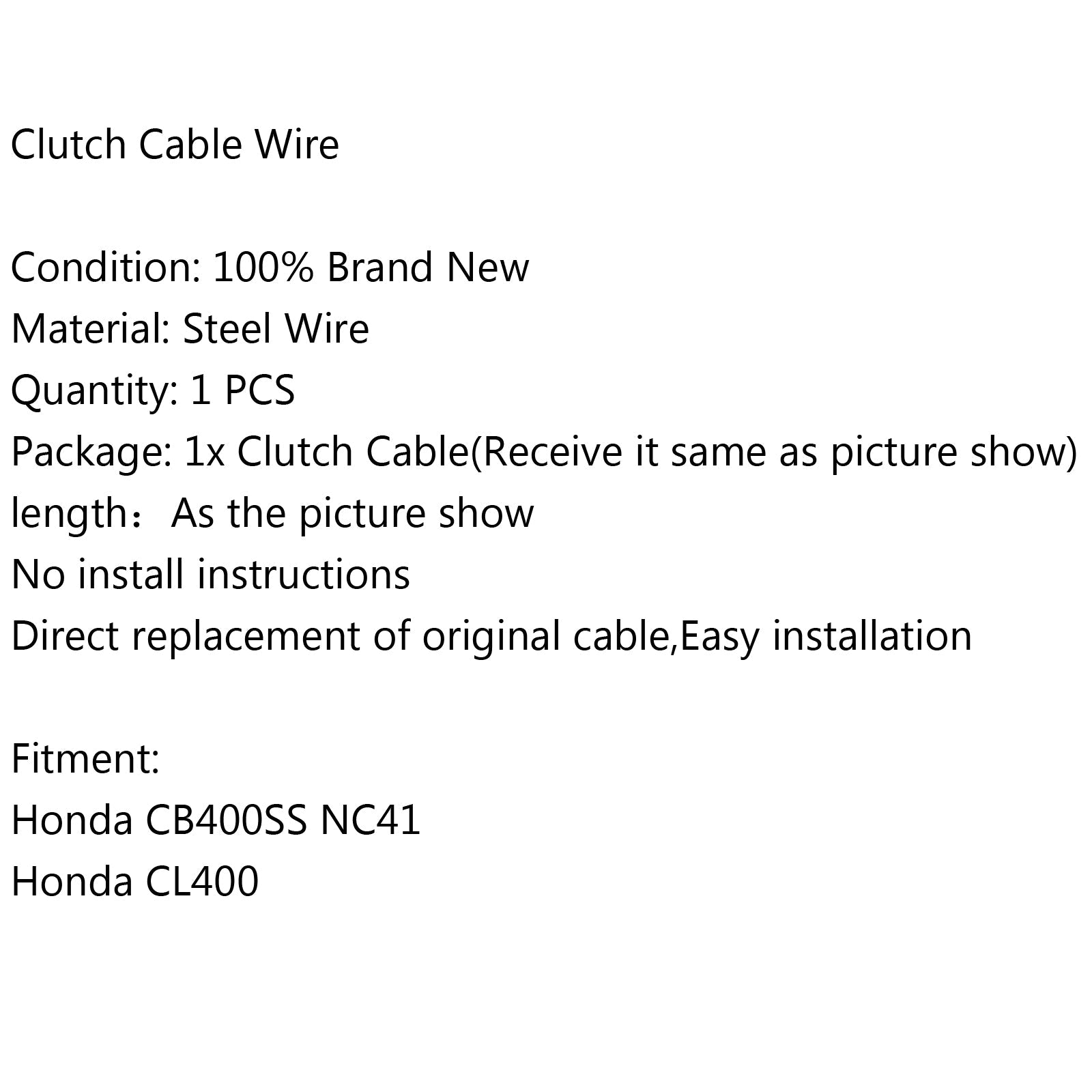 Câble d'embrayage tressé en fil d'acier, remplacement pour Honda CB400SS NC41 CL400 générique