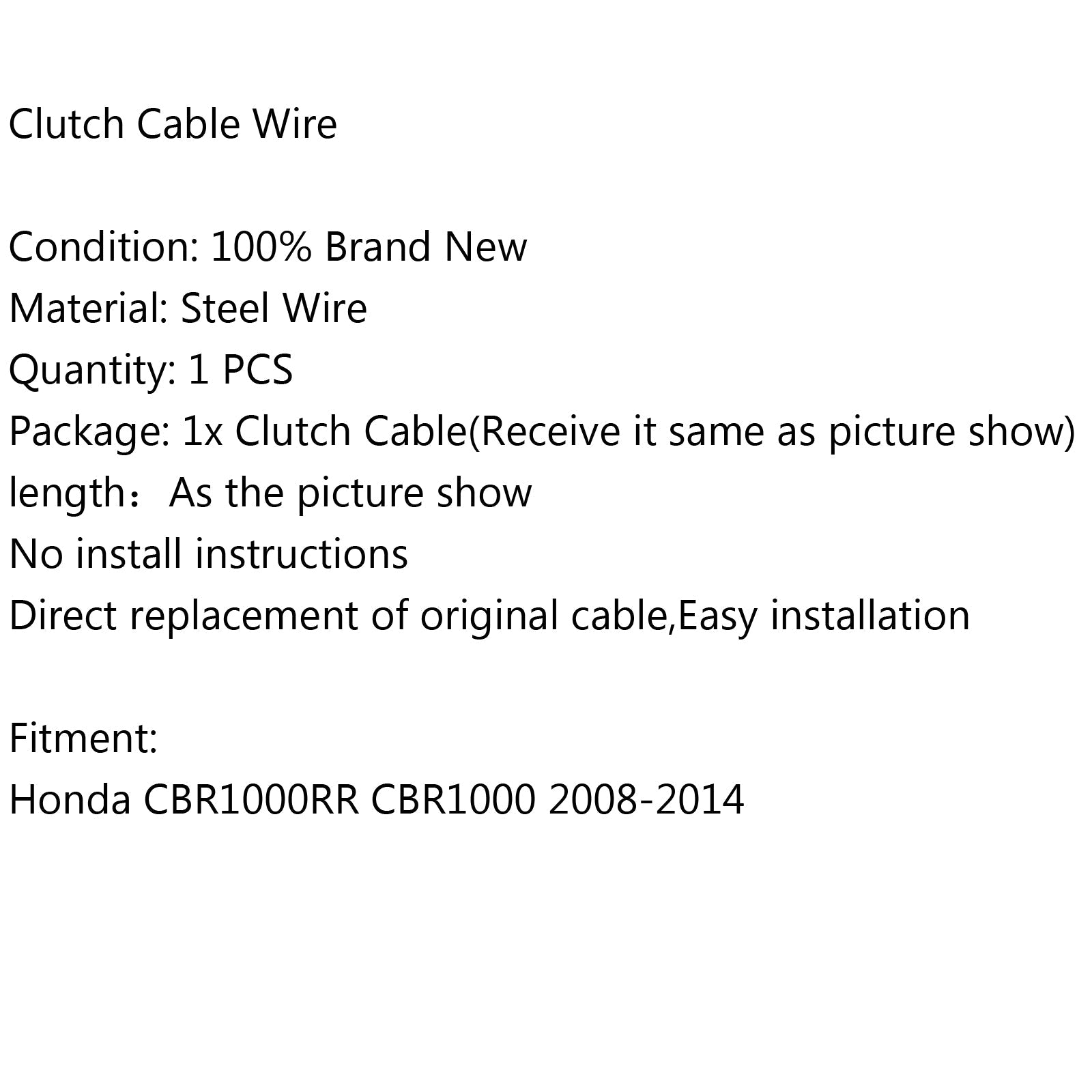 Remplacement de câble d'embrayage en fil d'acier pour Honda CBR1000RR CBR1000 2008-2014 générique