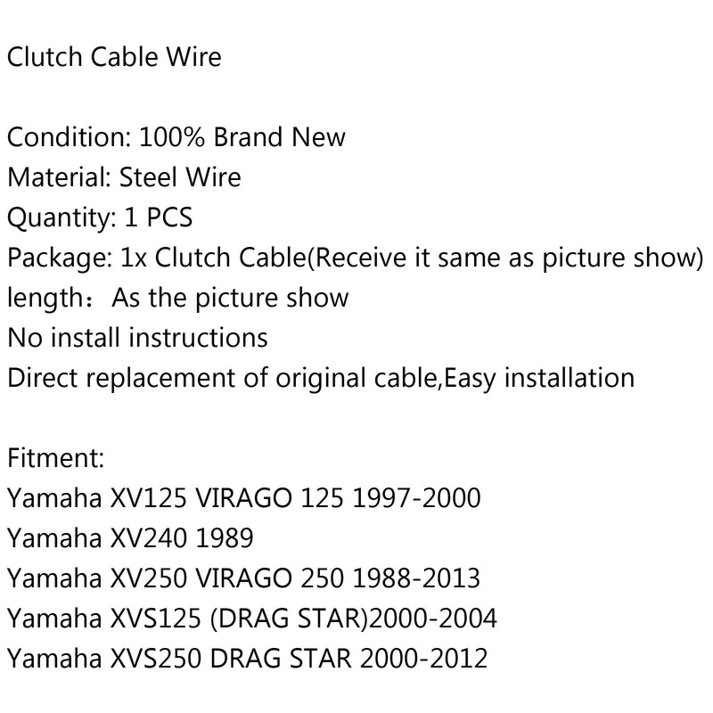 Clutch Cable For Yamaha XV125 VIRAGO 125 1997-2000 XV240 1989 XV250 XVS125 Generic