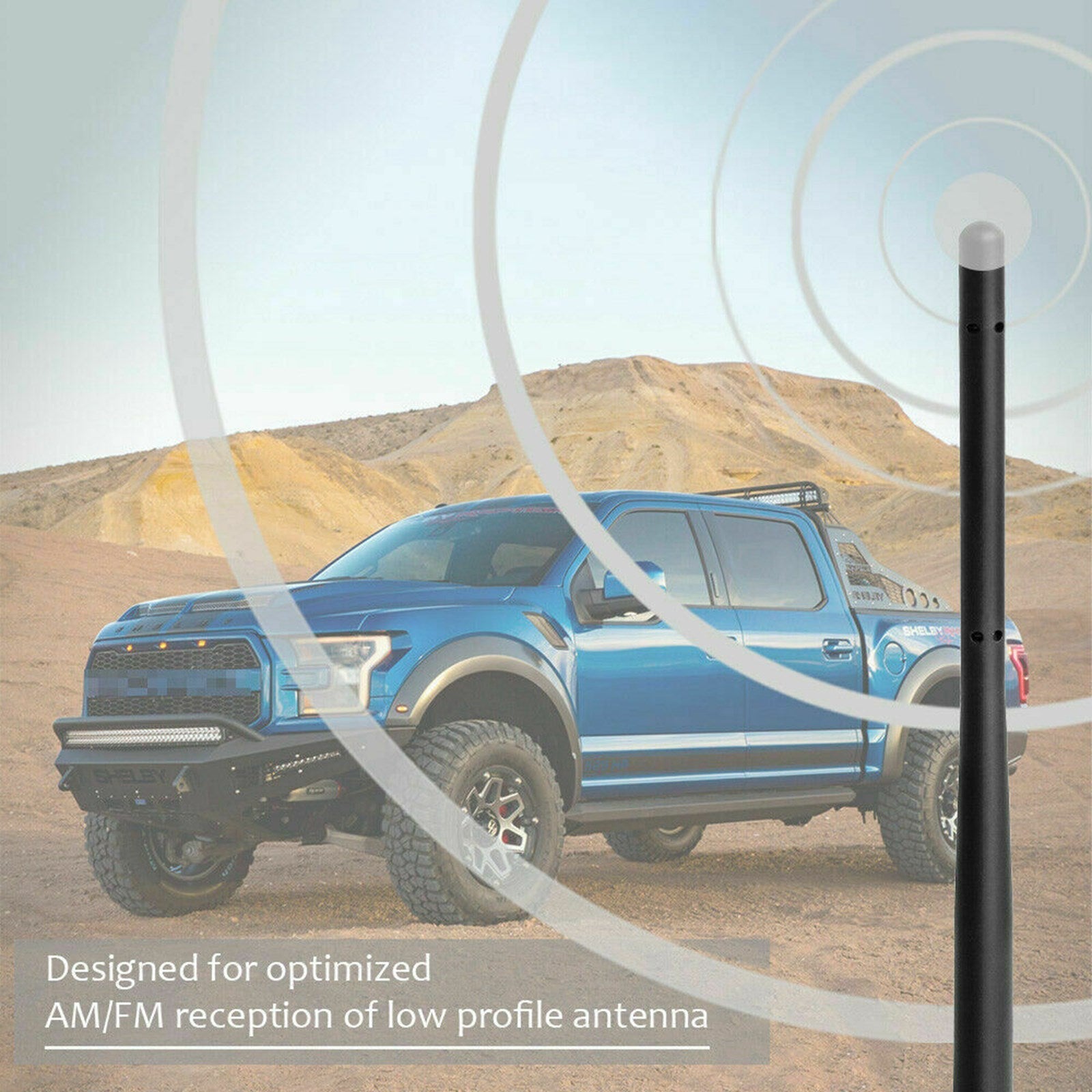 7 inch rubberen signaalantenne voor Ford F150 F250 F350 锛?Ram 1500 2009-2019 Generiek