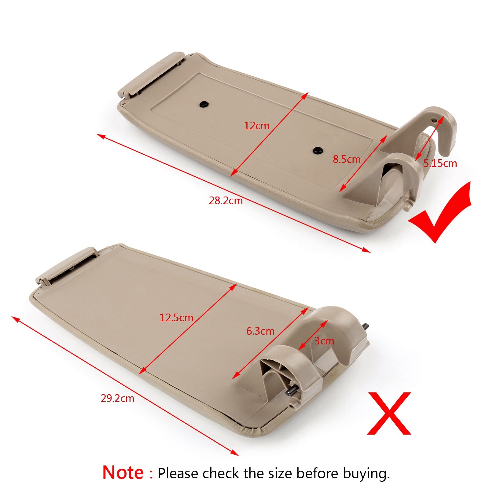 Couvercle d'accoudoir de Console centrale en cuir PU, pour Audi A4 S4 A6 2000 – 2008, kaki générique