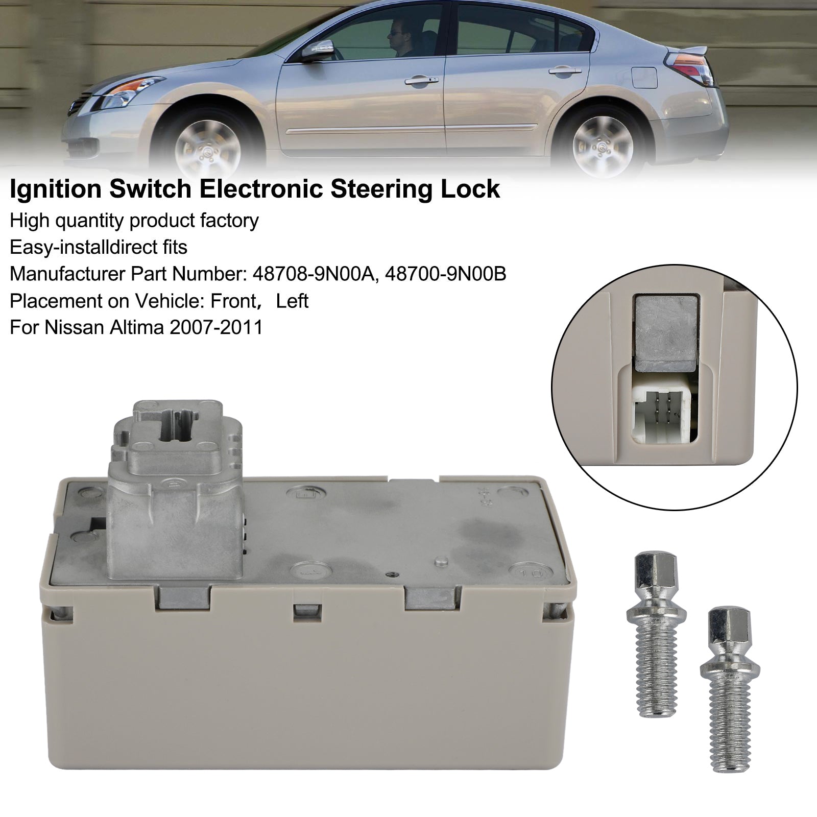 Nissan Altima 2007-2011 Contactschakelaar Elektronisch stuurslot 48708-9N00A